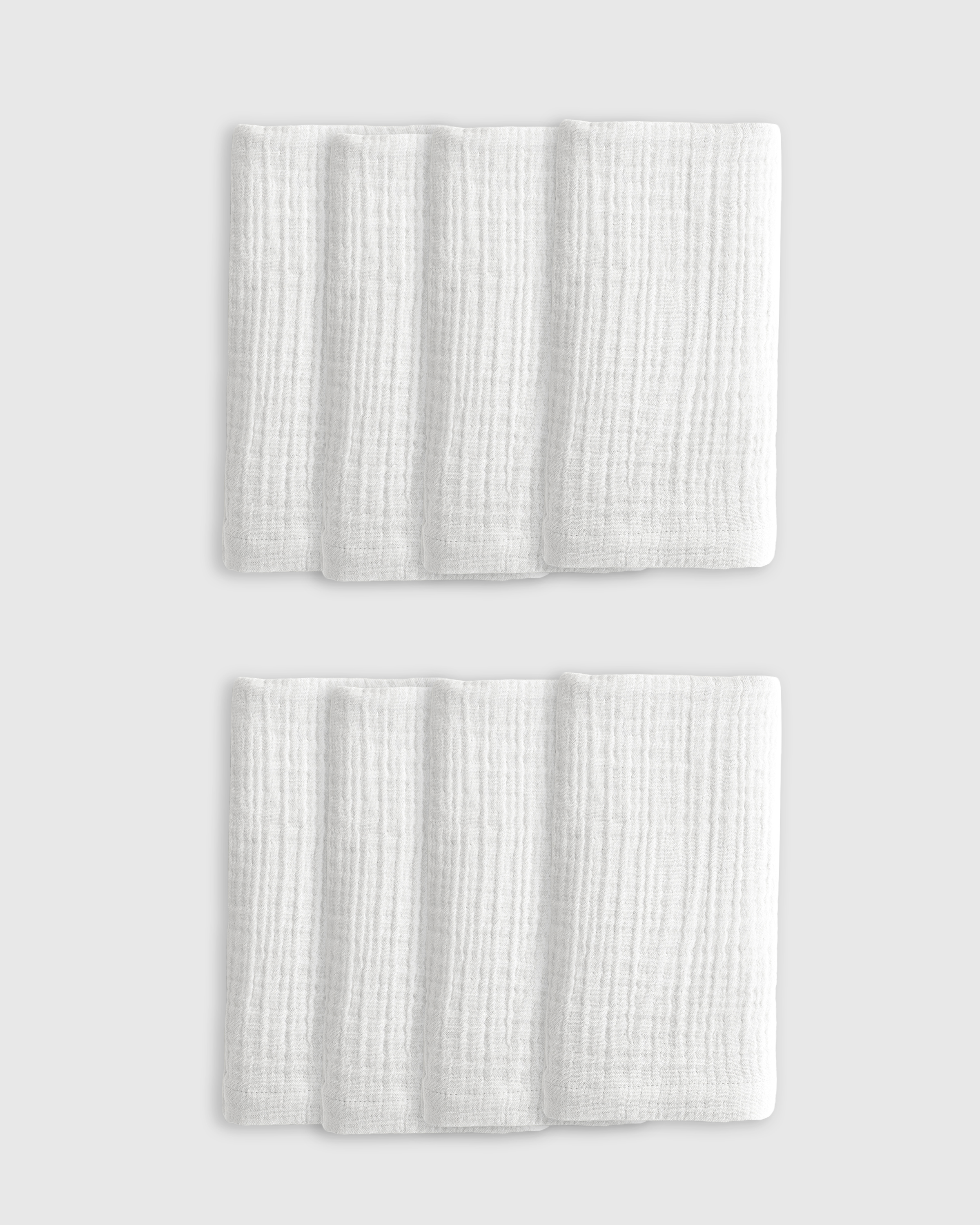 White Organic Airy Gauze Napkins (Set of 8)