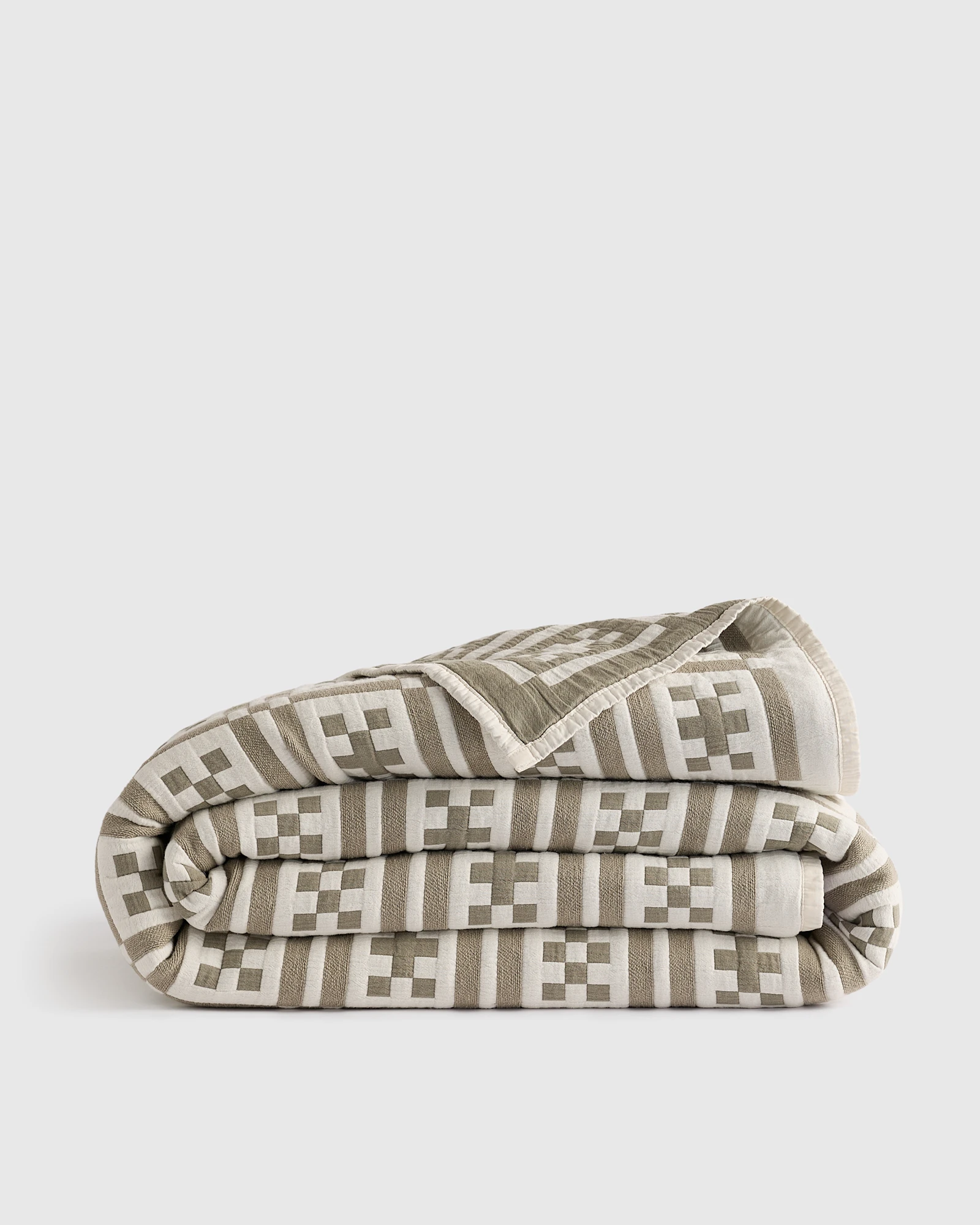 Organic Cotton Grid Coverlet