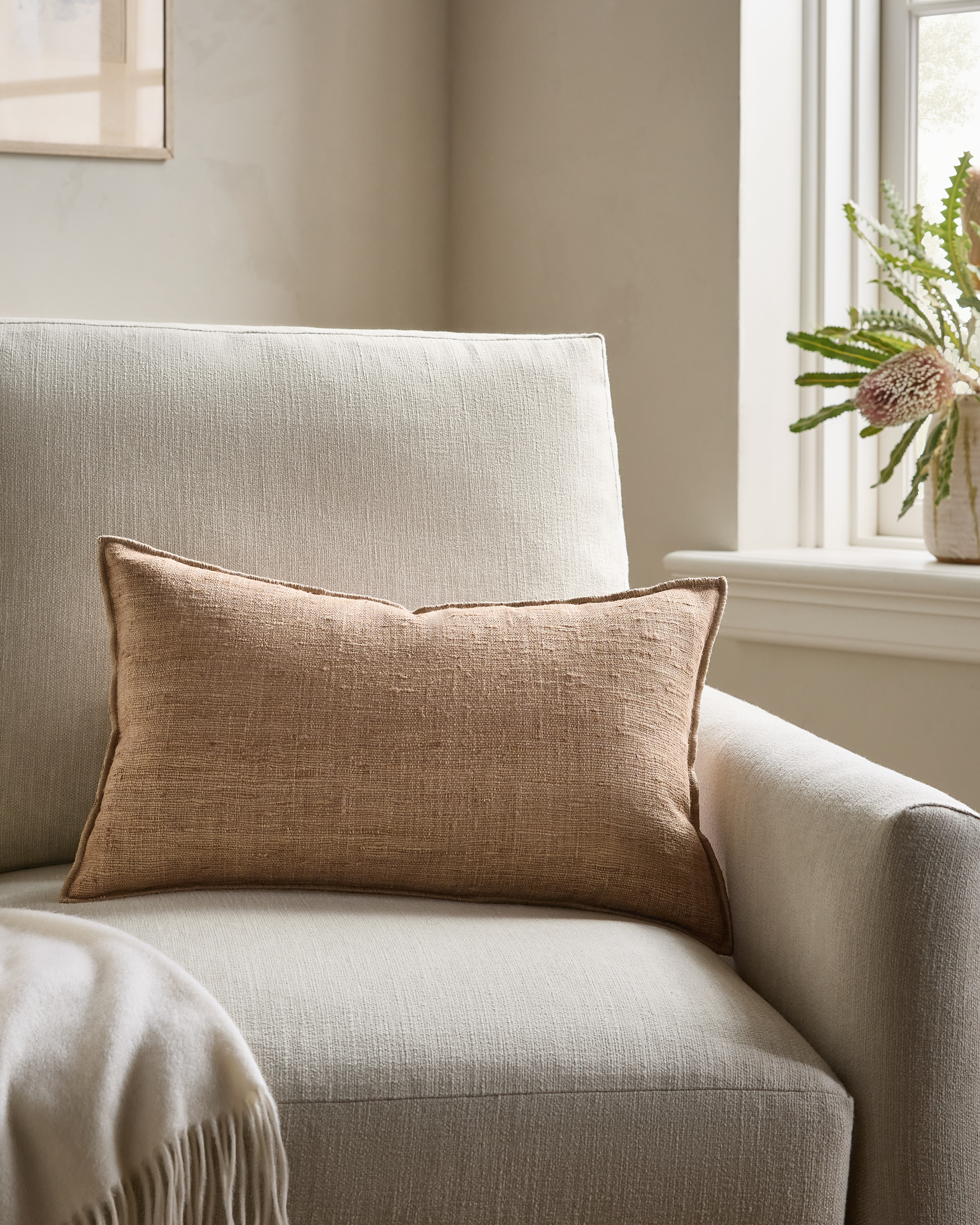 Sand Raw Silk Pillow Cover