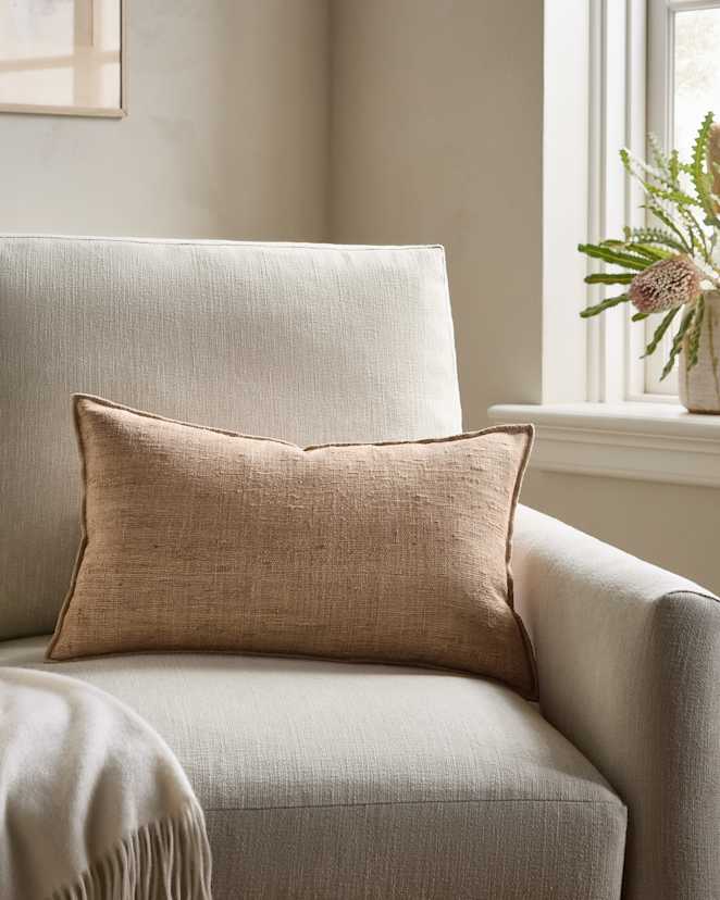 Sand Raw Silk Pillow Cover