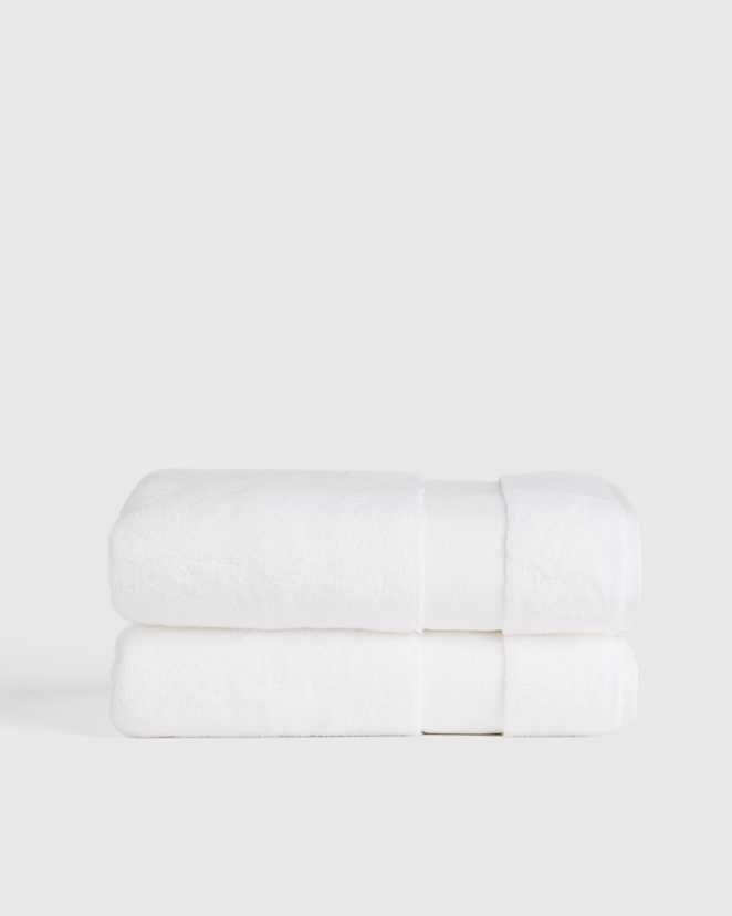 White Turkish Classic Bath Sheet (Set of 2)