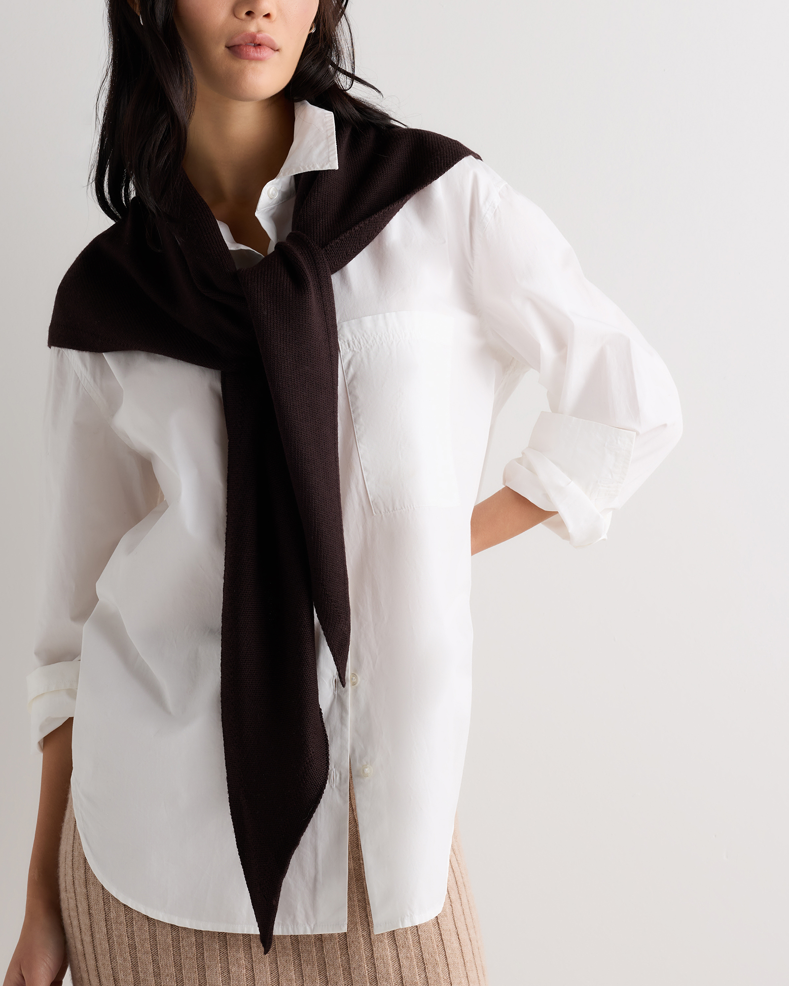 100% Merino Wool Large Triangle Scarf - thumbnail 2