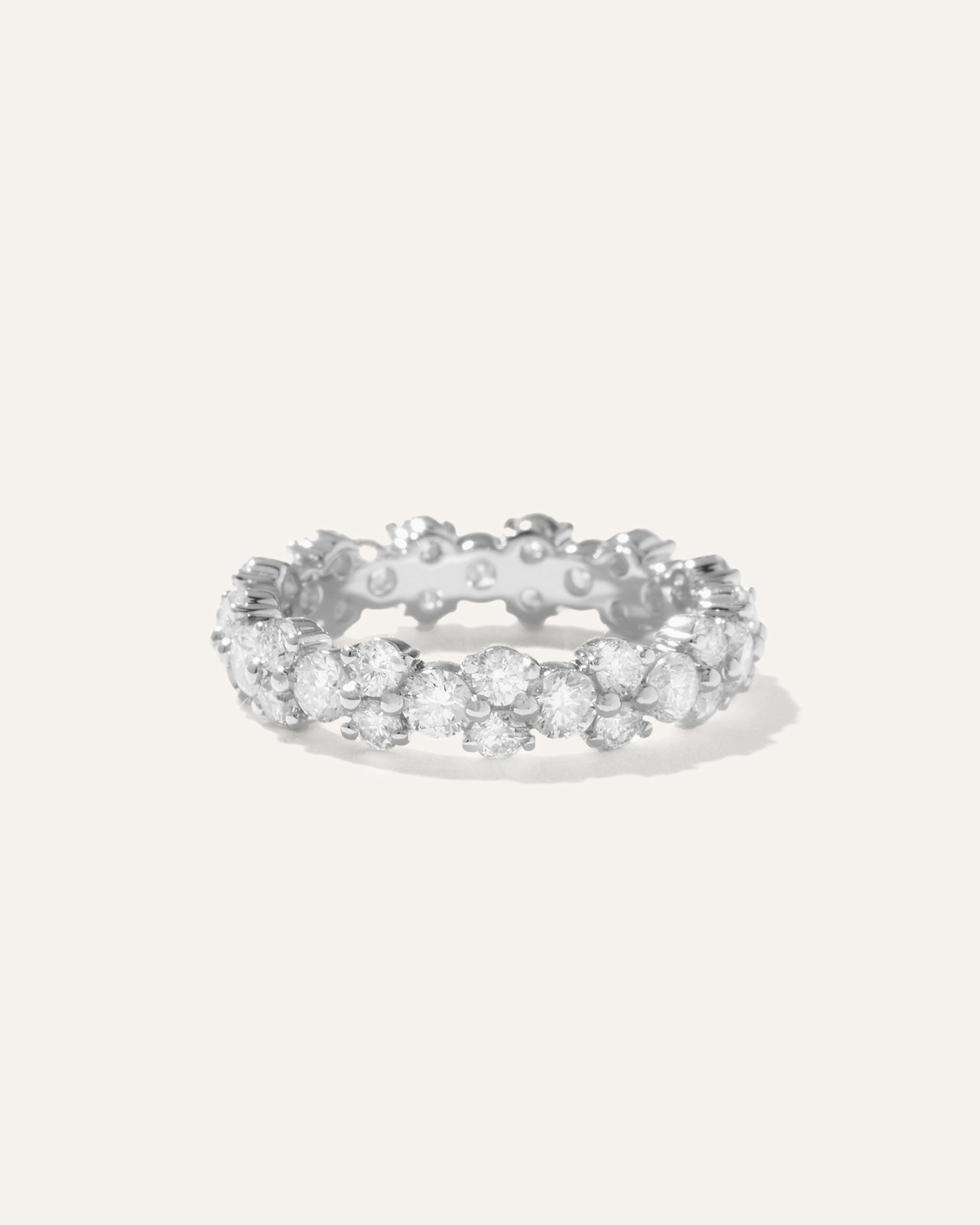 White Gold 14K Gold Lab Grown Diamond Cluster Eternity Band