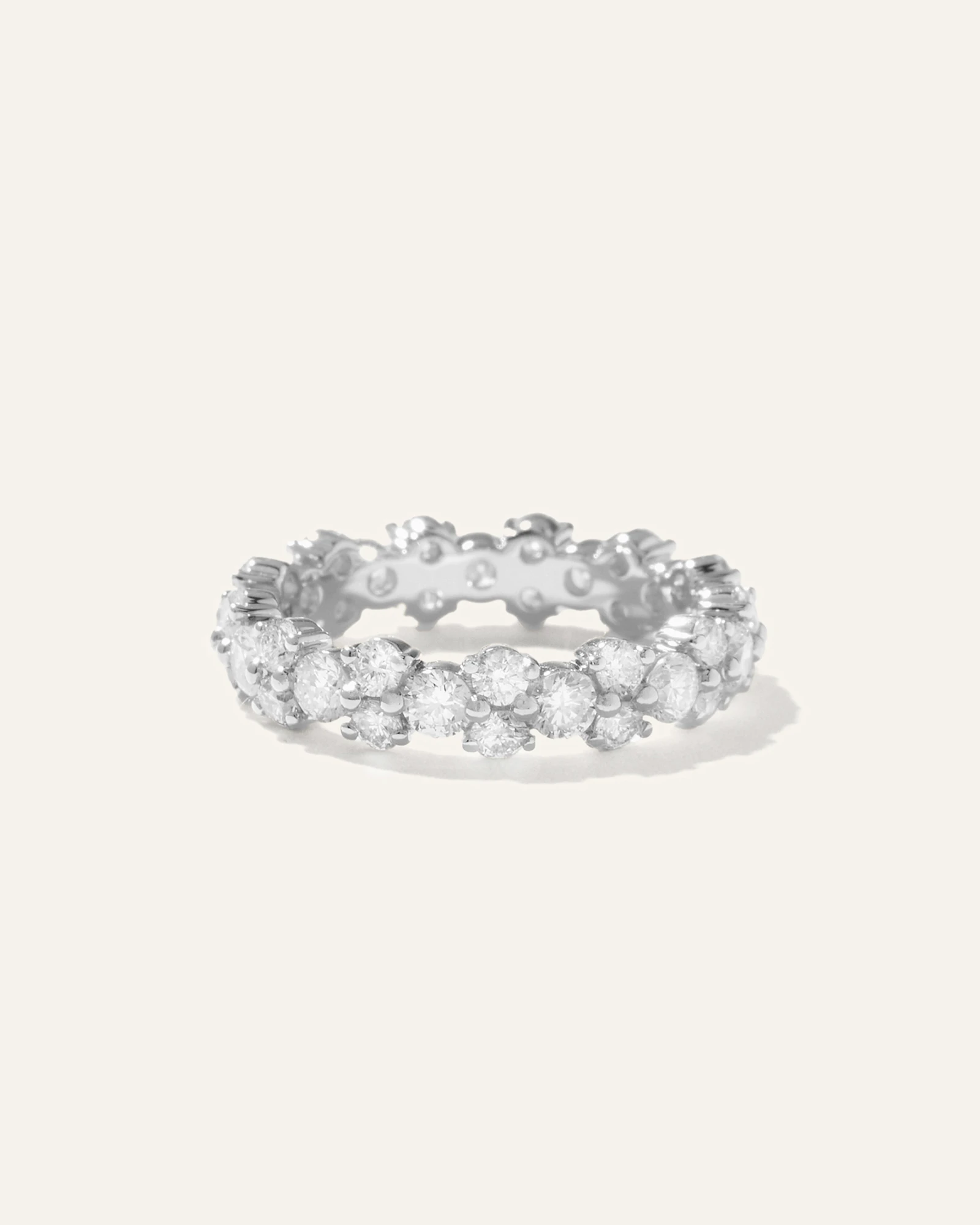 14K Gold Lab Grown Diamond Cluster Eternity Band
