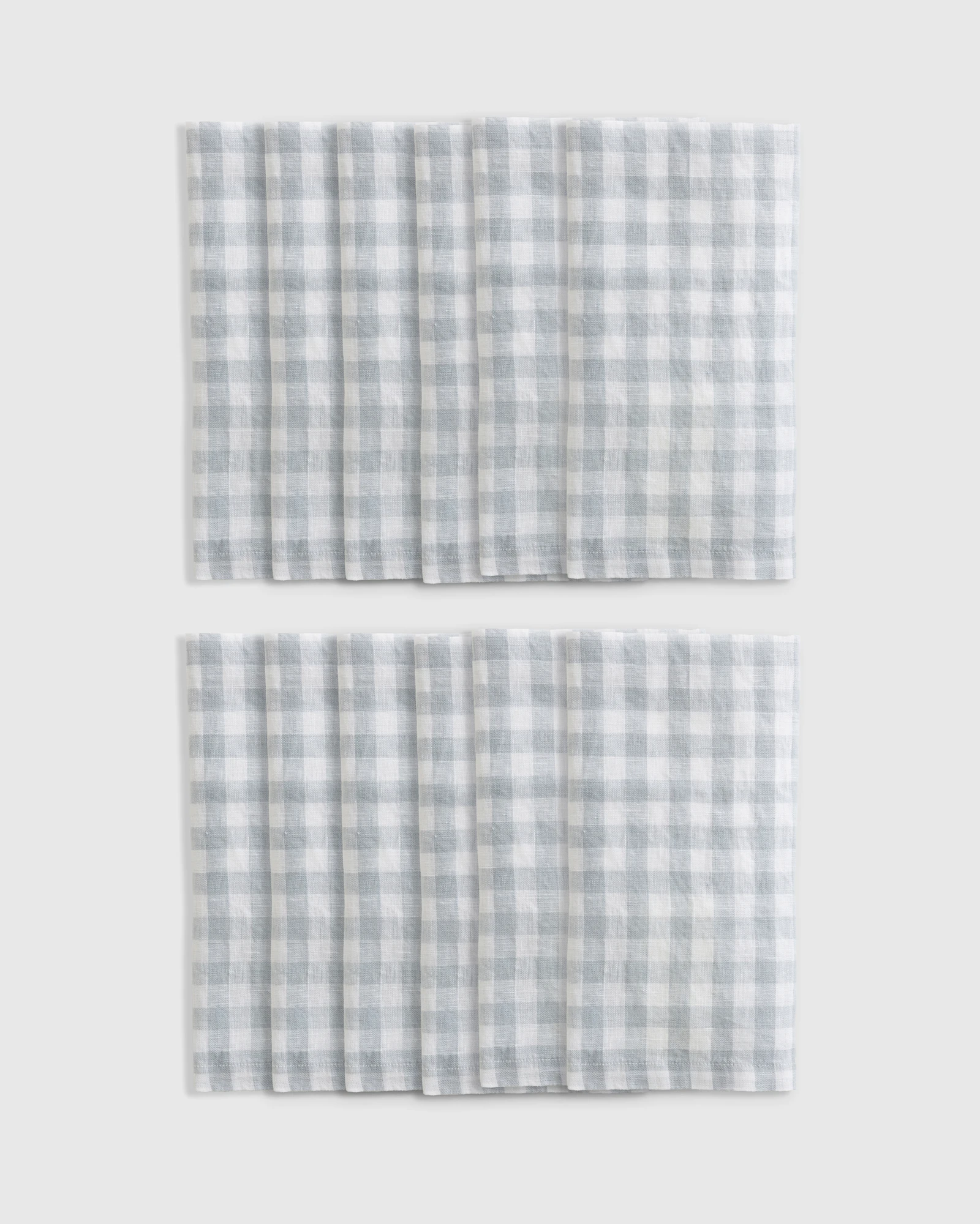 European Linen Gingham Napkins, Set of 12