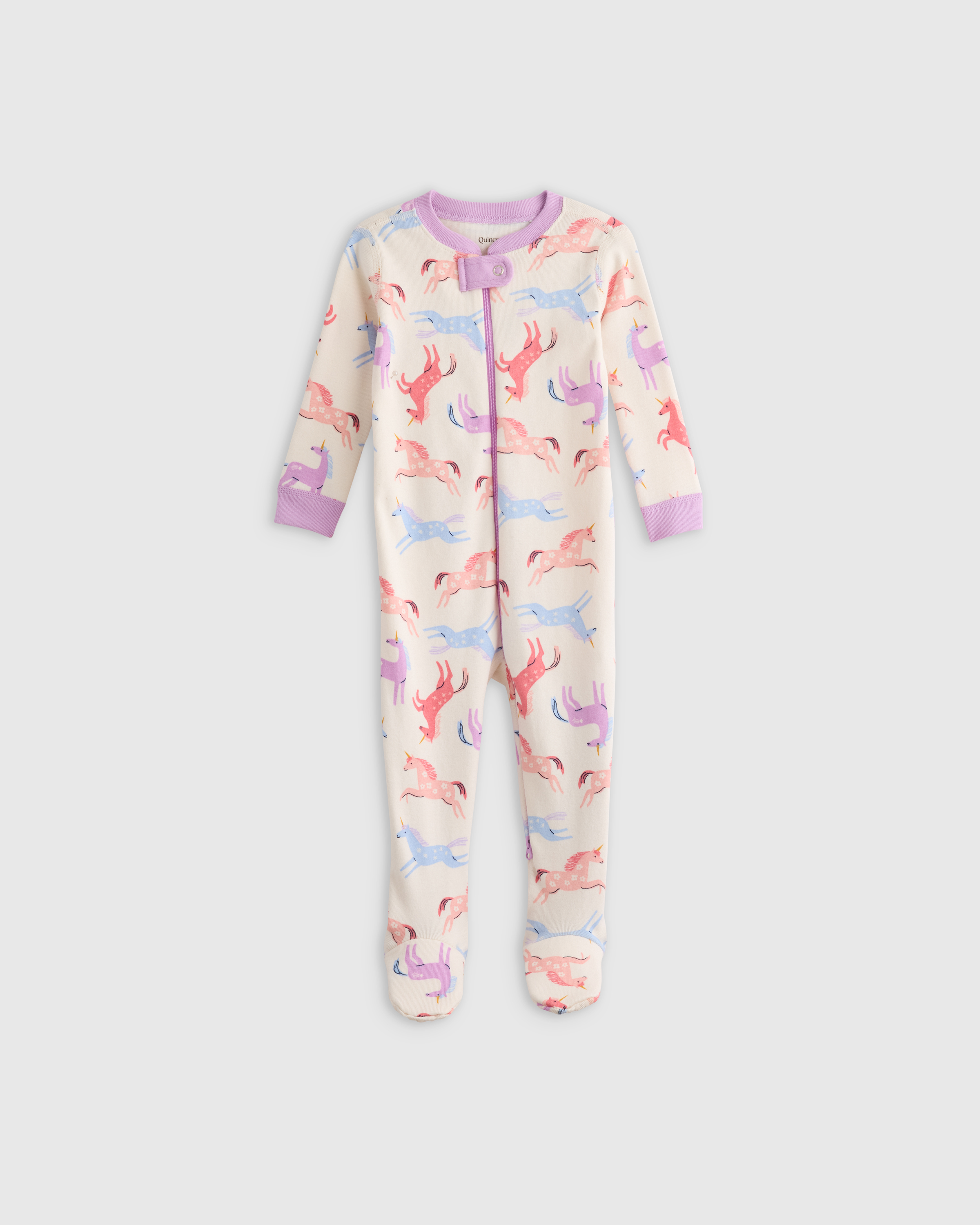 Unicorn 100% Organic Cotton Footie Pajama