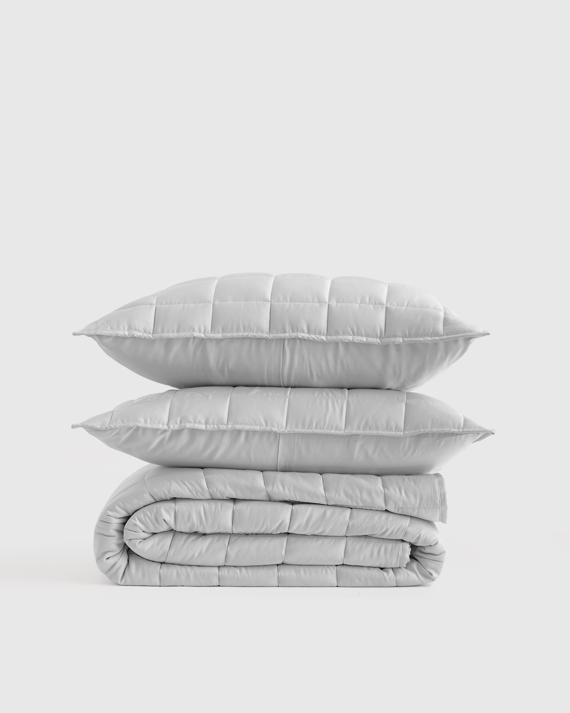 Light Grey Bamboo Box Quilt Set