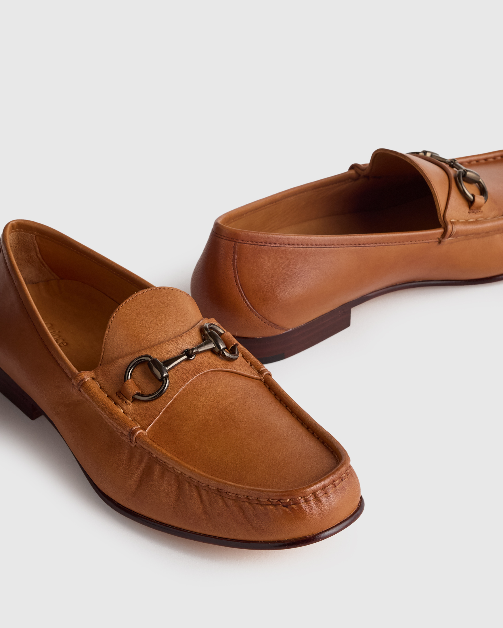 Calfskin Leather Horsebit Loafer in Tan display picture 3