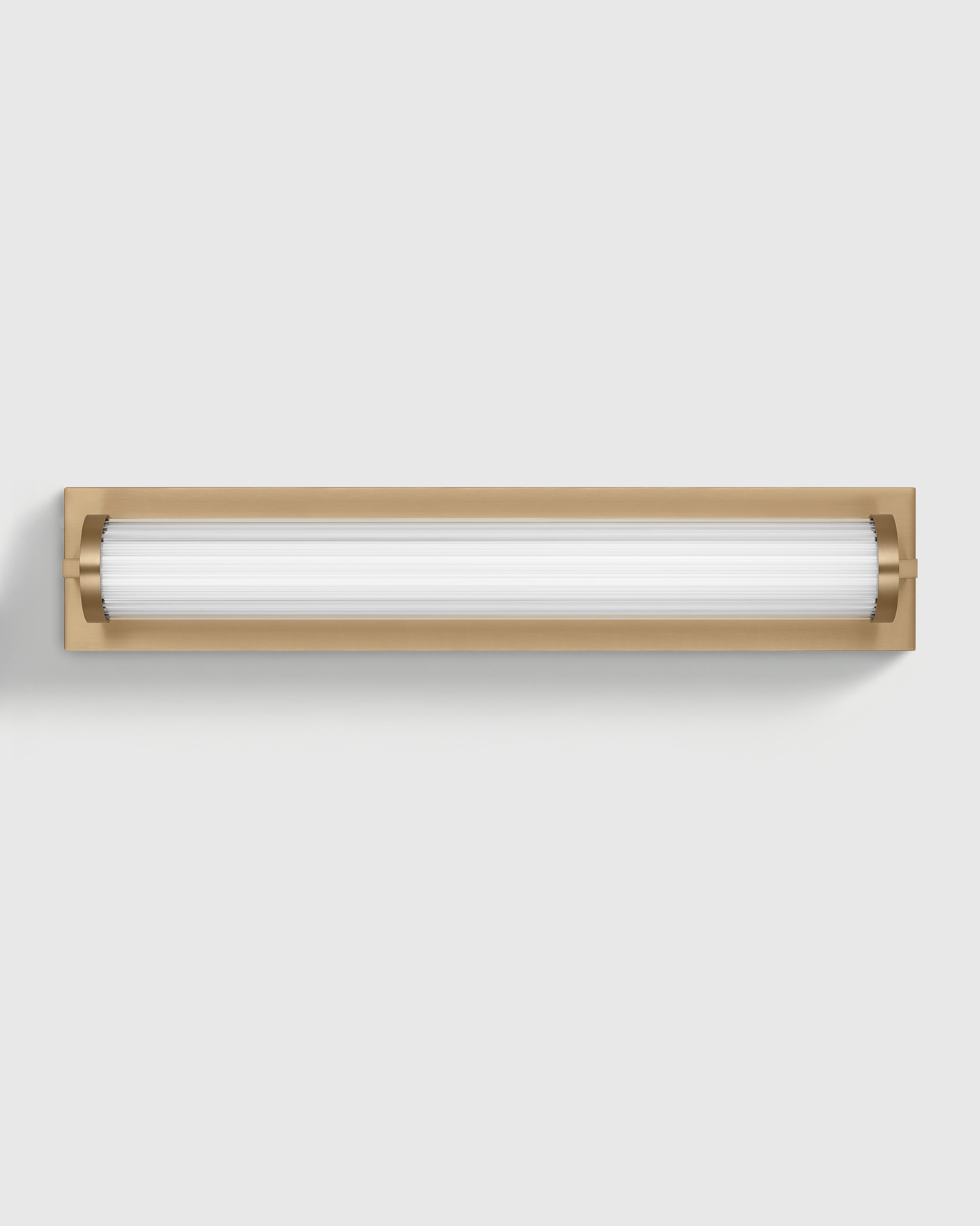 Brass Ribbed Glass LED Vanity Sconce