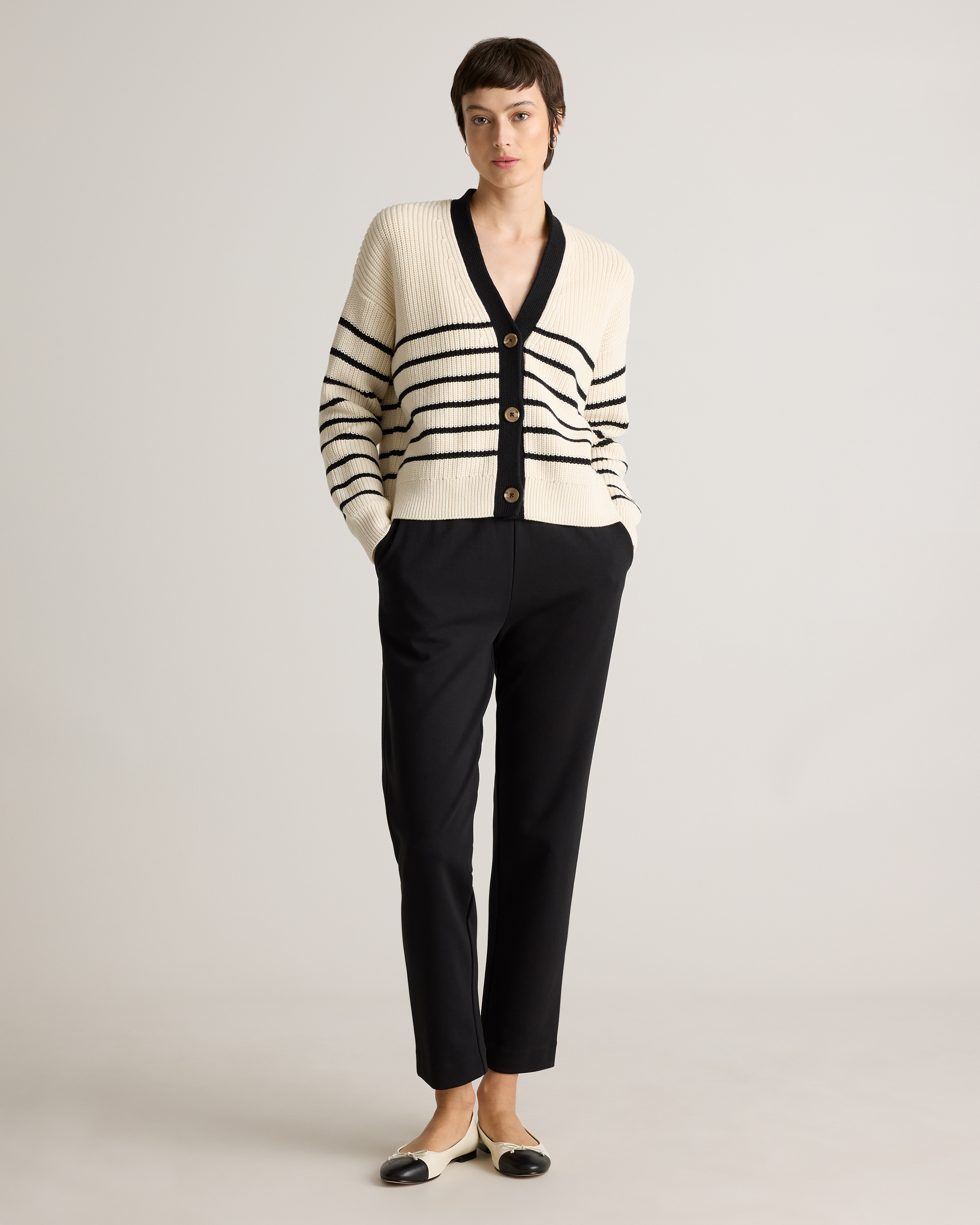 Organic Cotton Double Knit Straight Pants