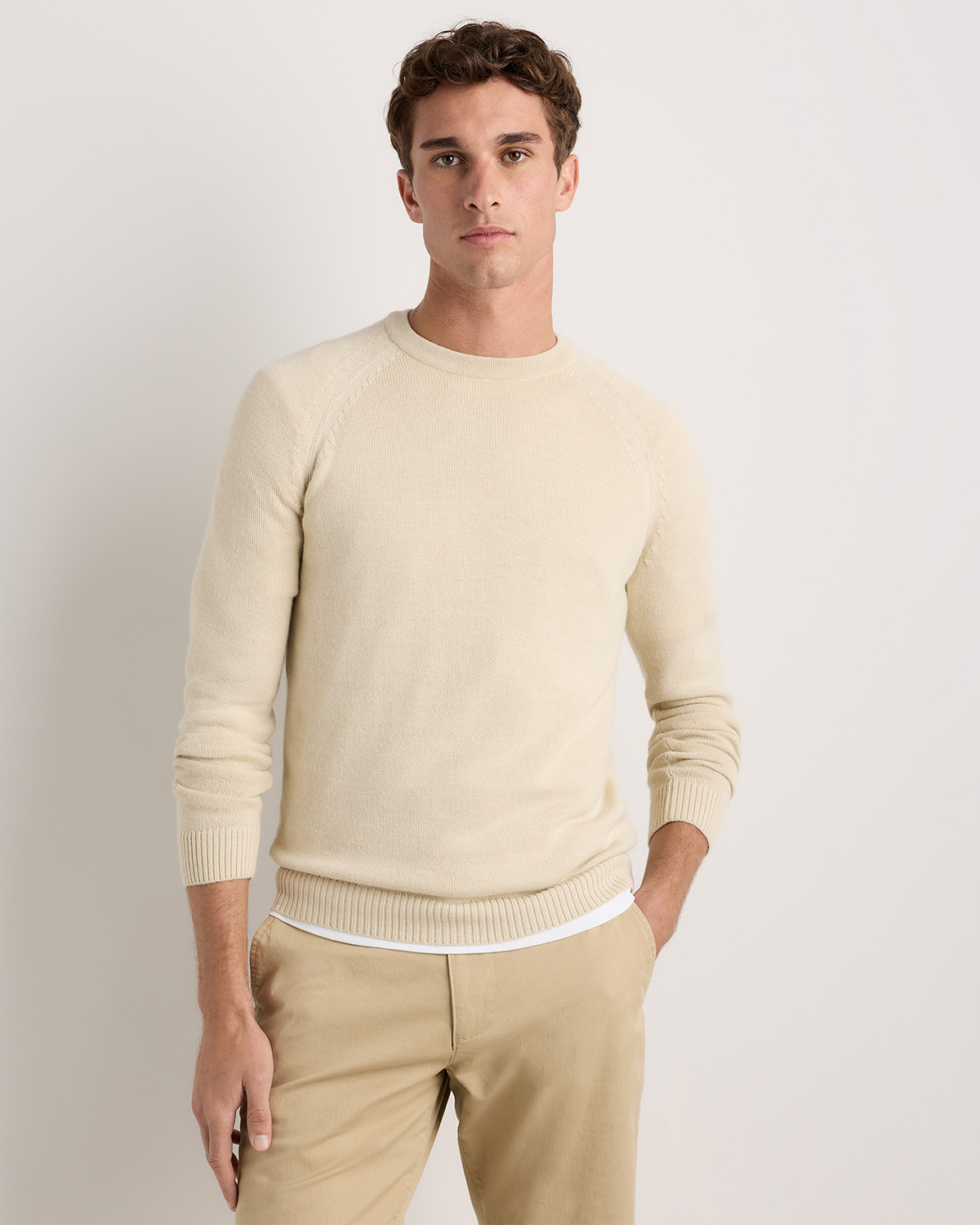 Natural Alpaca-Wool Crewneck Sweater