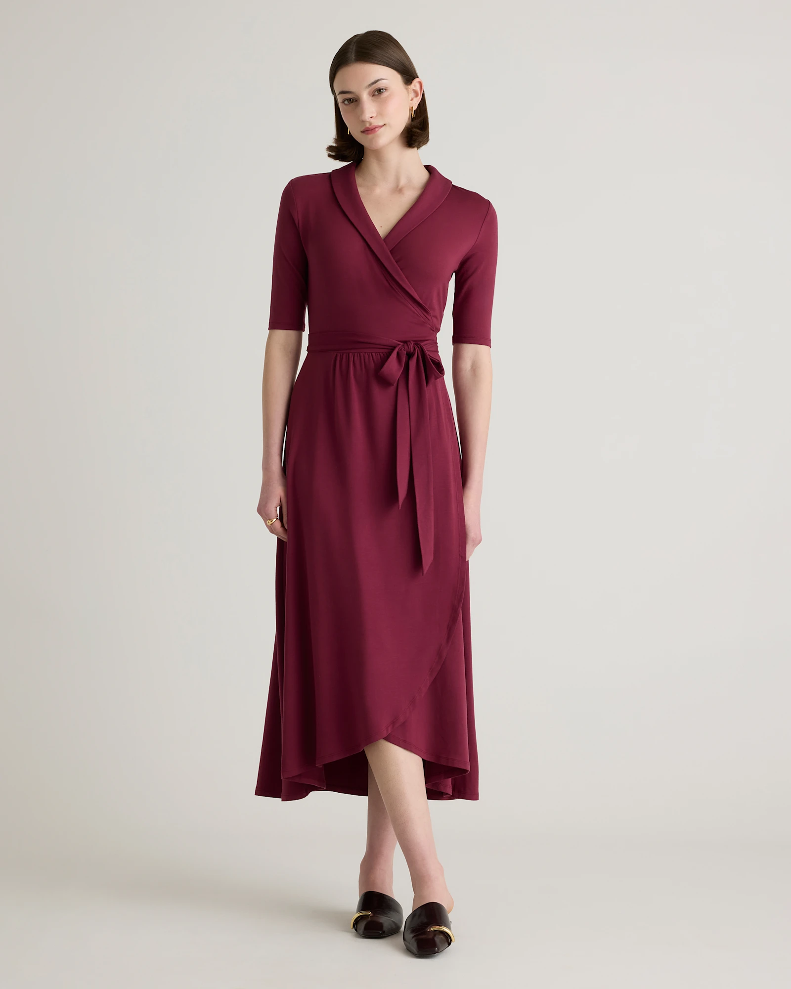 Tencel Jersey Midi Wrap Dress