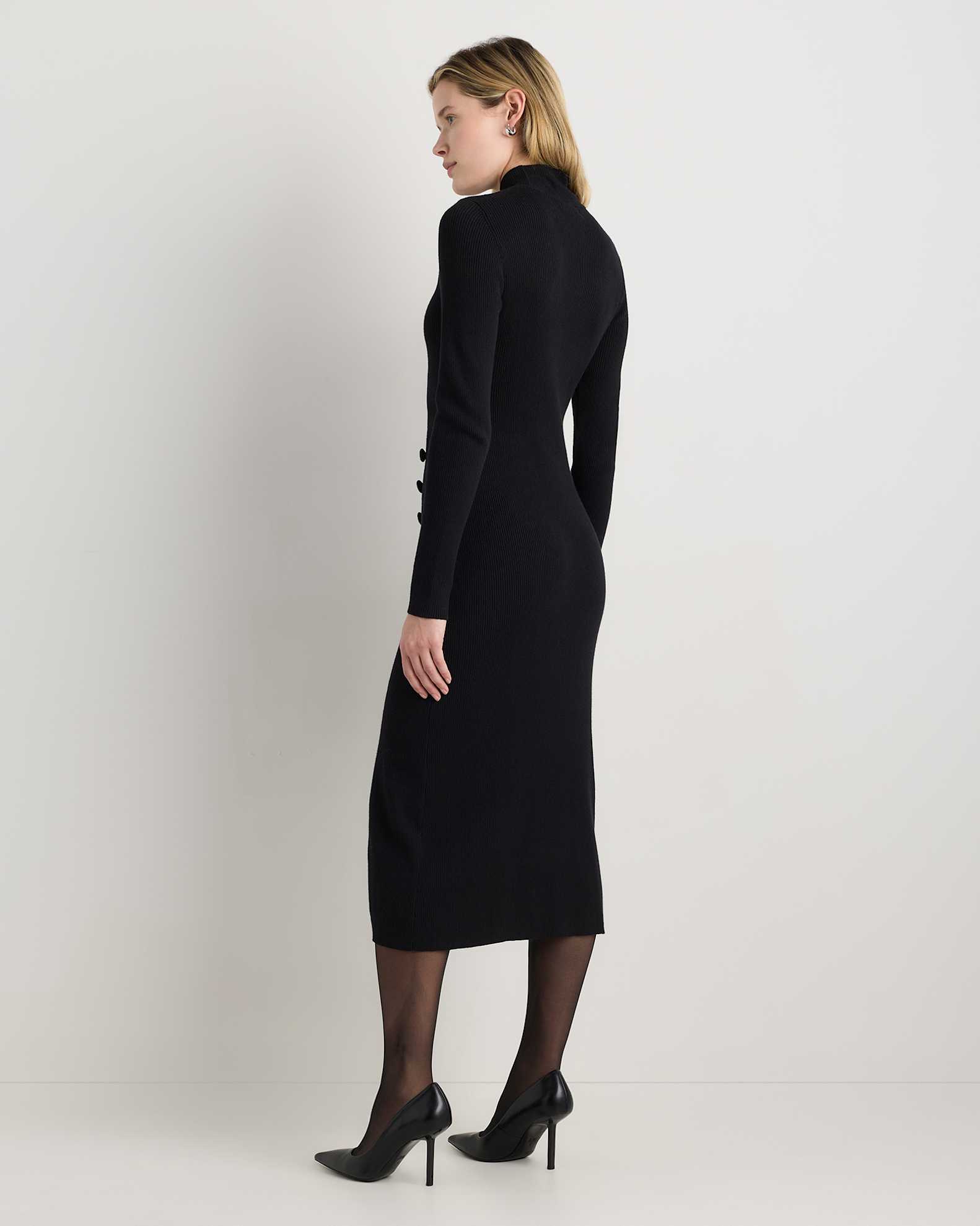 midi cashmere dress Siena Midi Dress - Medium Grey - Merino / Cashmere