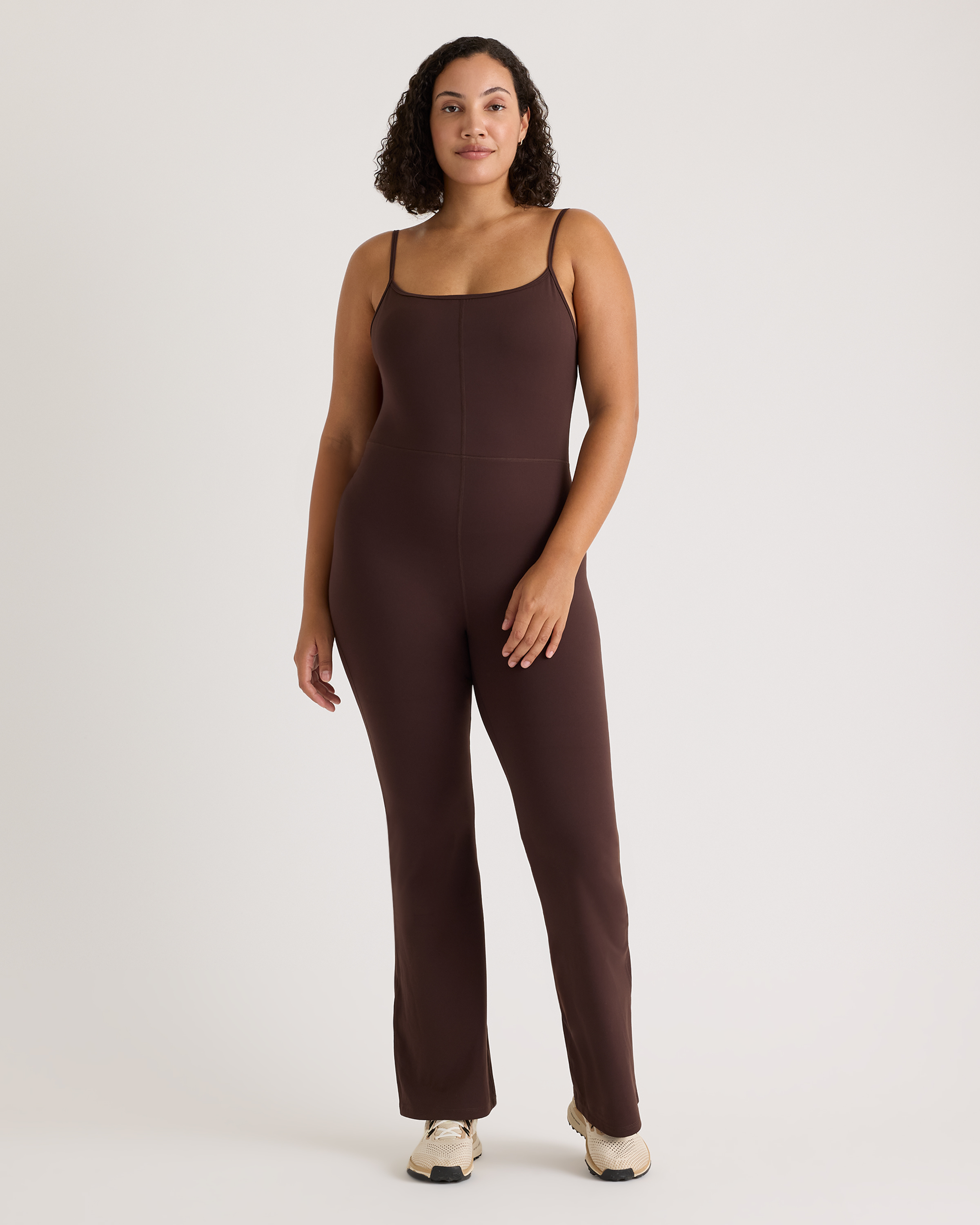 Quince Women's Ultra-form Kick Flare Jumpsuit In Espresso