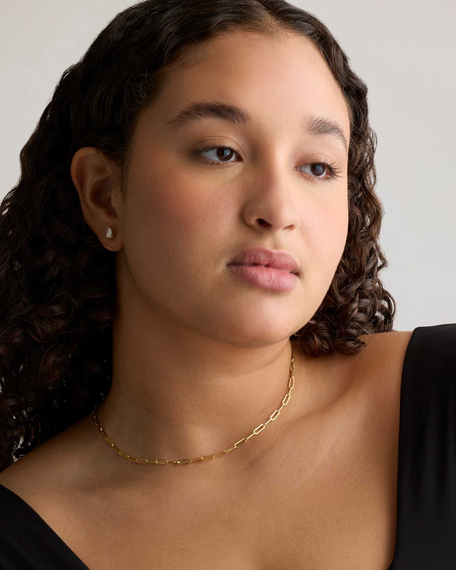 14K Gold Medium Paperclip Chain Necklace