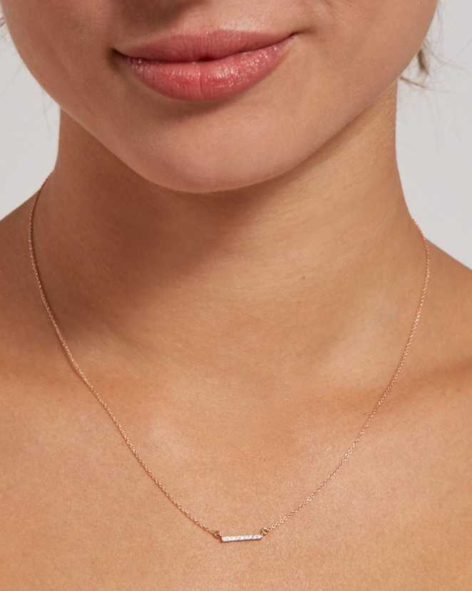 Diamond Bar Necklace - 13081575915631