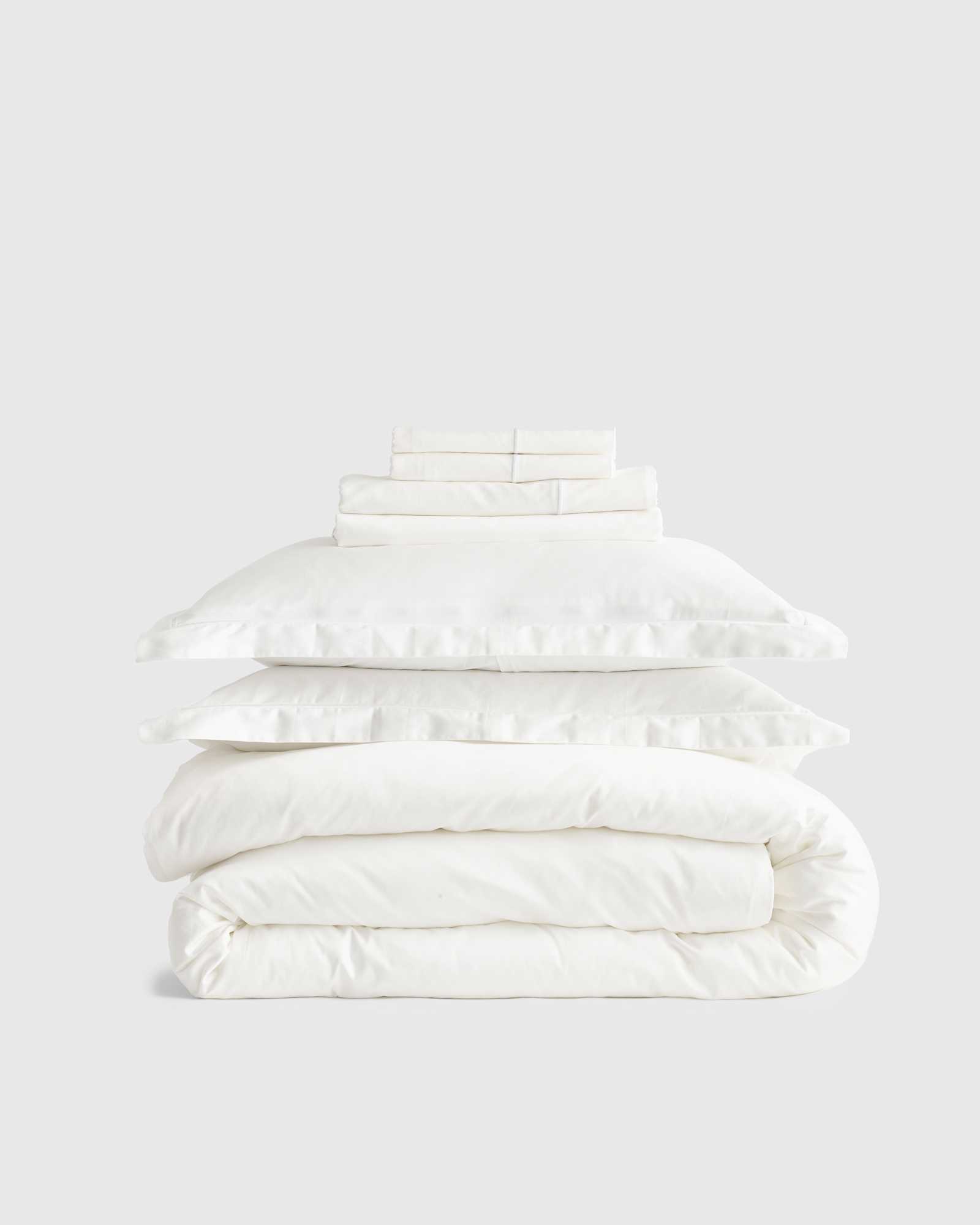 Classic Organic Percale Embroidered Deluxe Bedding Bundle