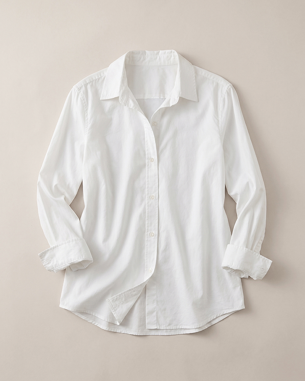 100% Organic Cotton Poplin Long Sleeve Shirt  