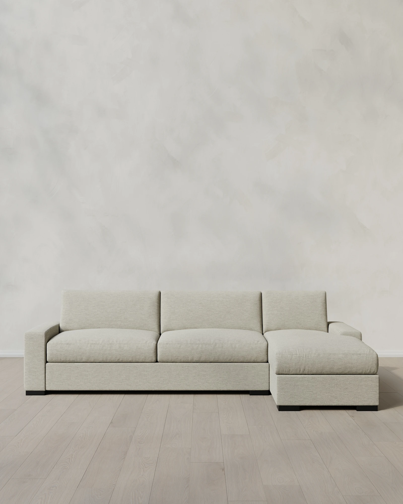 Performance Basketweave Track Arm Chaise Sectional