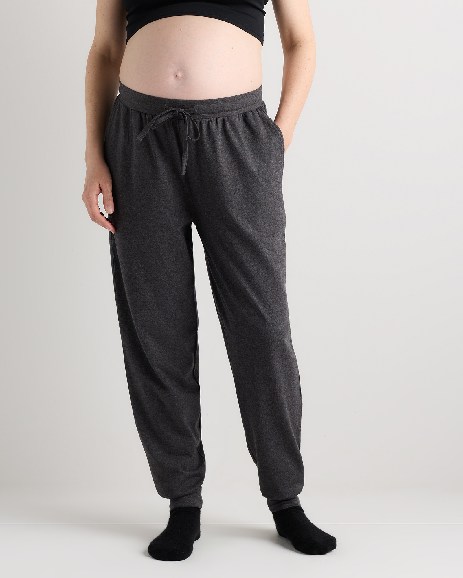 Heather Charcoal Grey Dream Lounge Maternity Jogger
