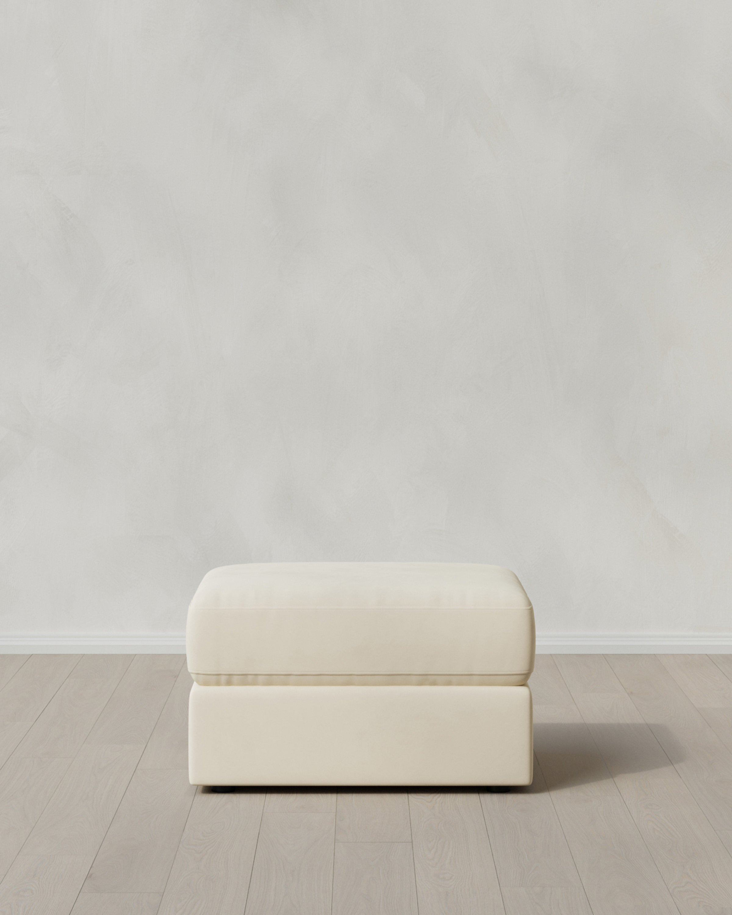 Ivory Ashford Deep Seat Ottoman in Performance Velvet