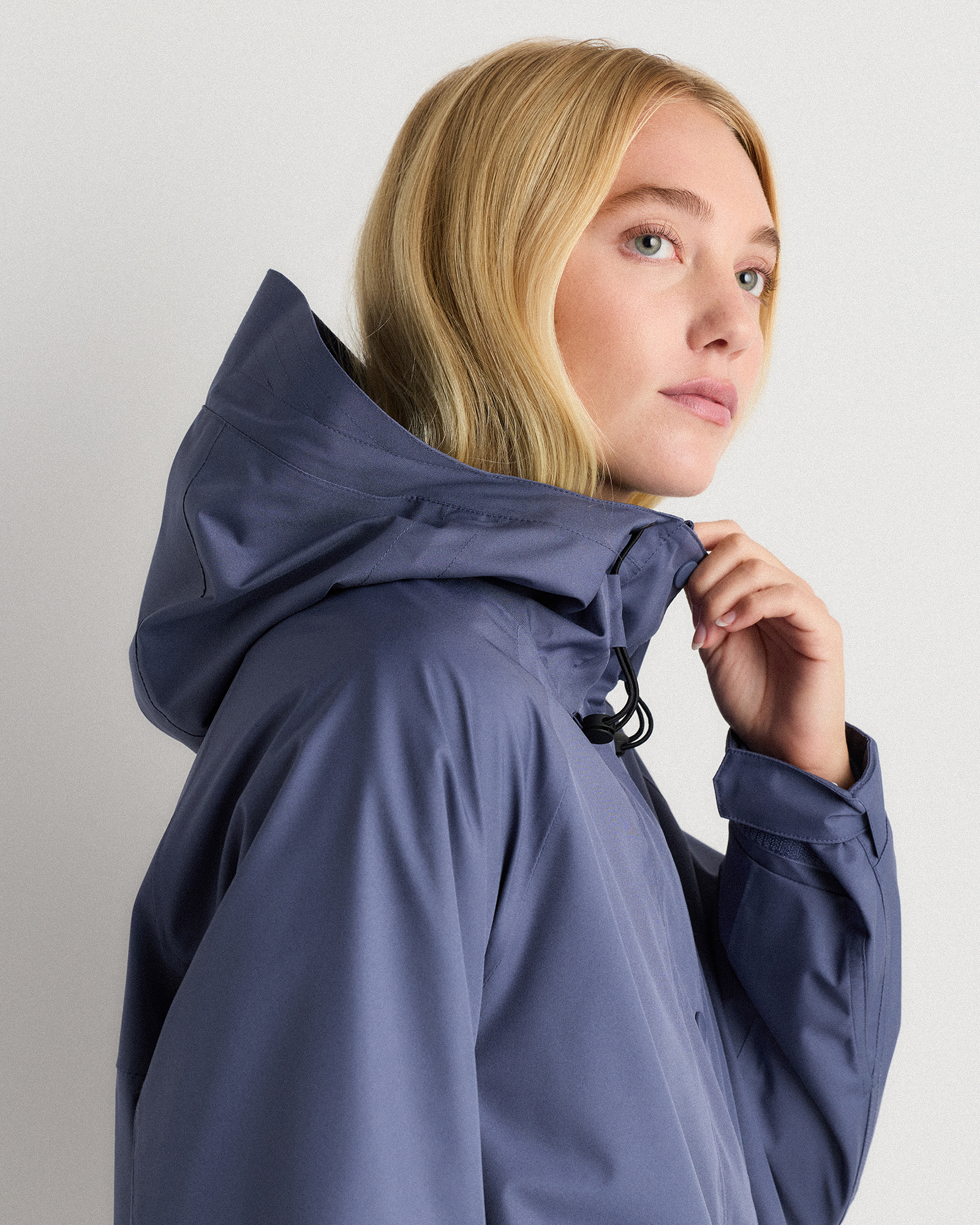 Weatherproof Oversized Rain Jacket in Storm Blue