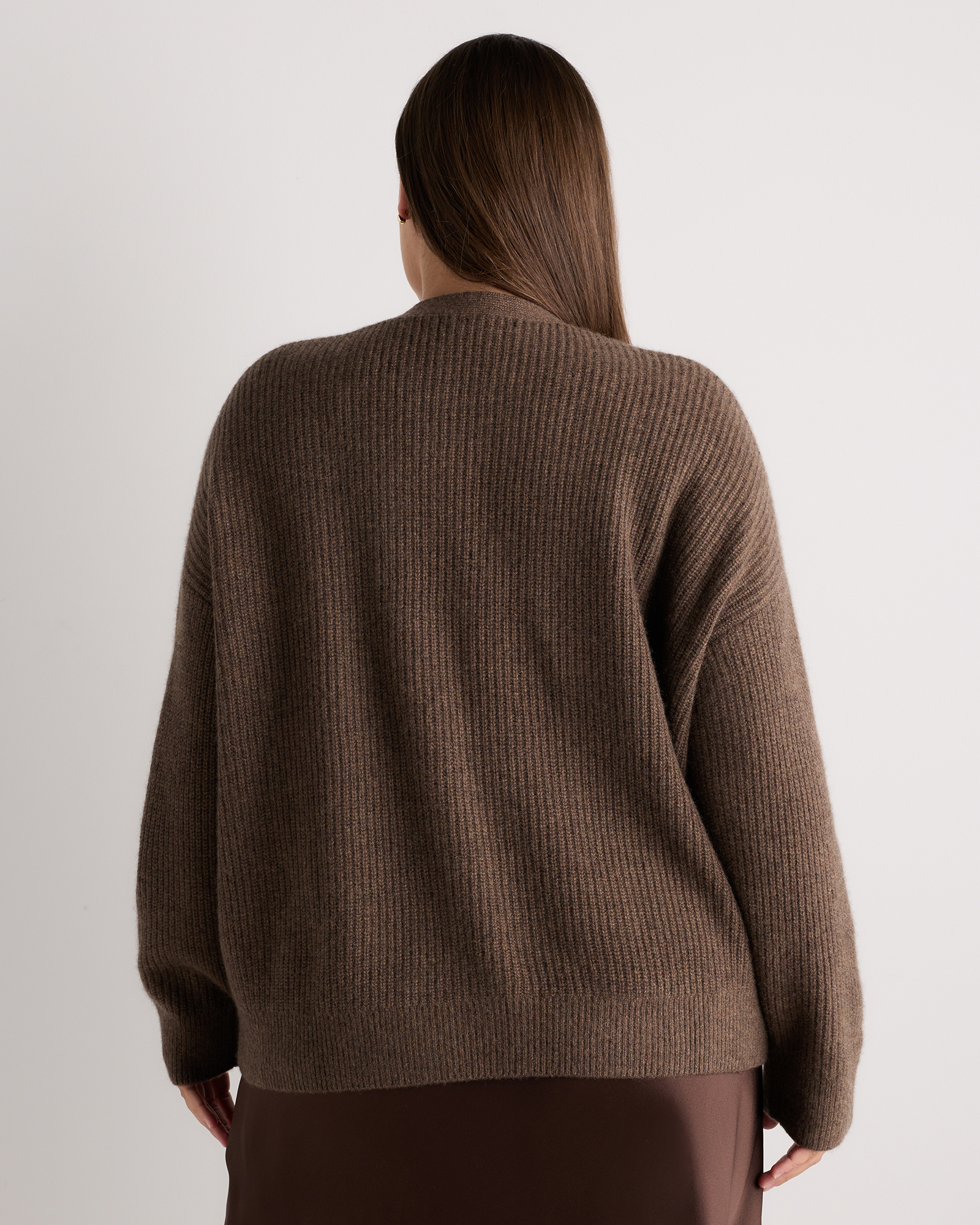 Women's Plus Size Mongolian Cashmere Fisherman Boxy Cropped