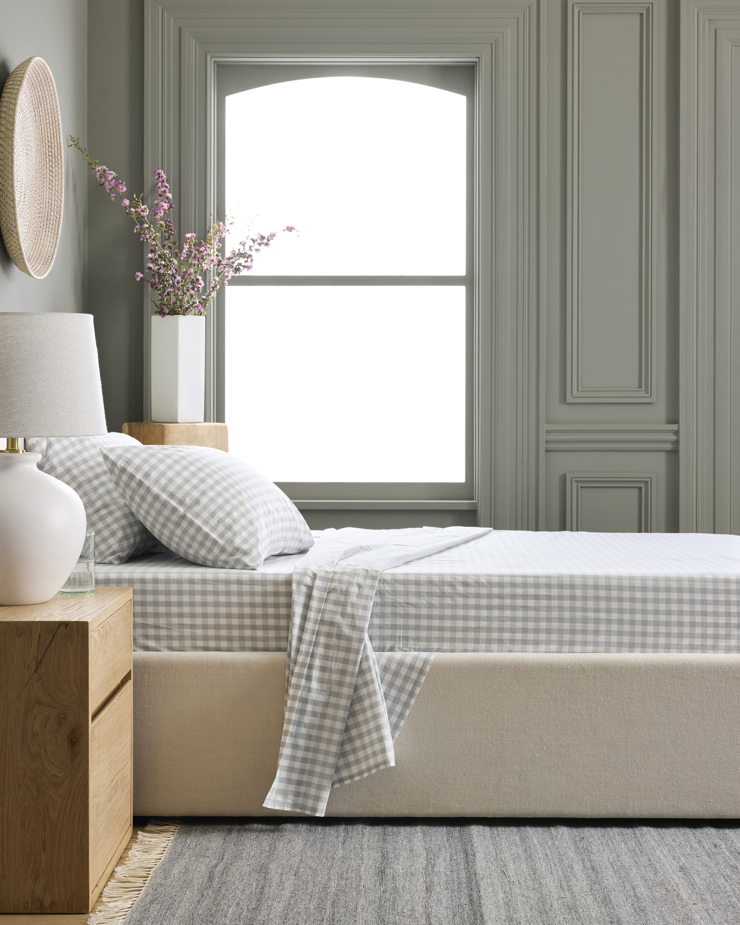 Classic Organic Percale Gingham Sheet Set - Thumbnail 3