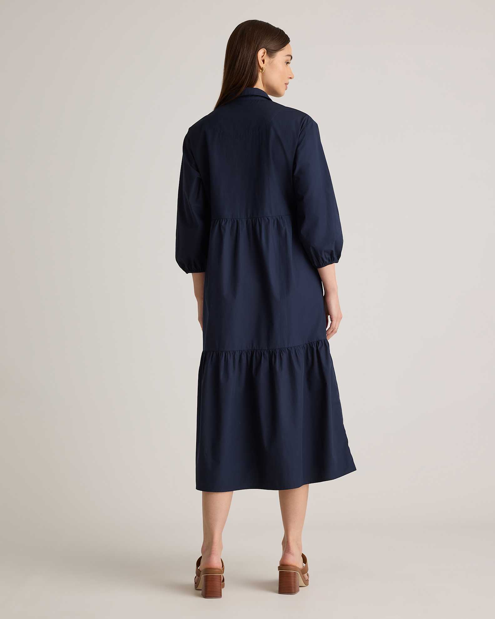 Quince Women's Poplin Midi Tunic Dress in Navy, Size XS - 100% Organic Cotton, Lightweight, Breathable, Versatile for All Seasons Quince Women's Poplin Midi Tunic Dress in Navy, Size XS - 100% Organic Cotton, Lightweight, Breathable, Versatile for All Seasons