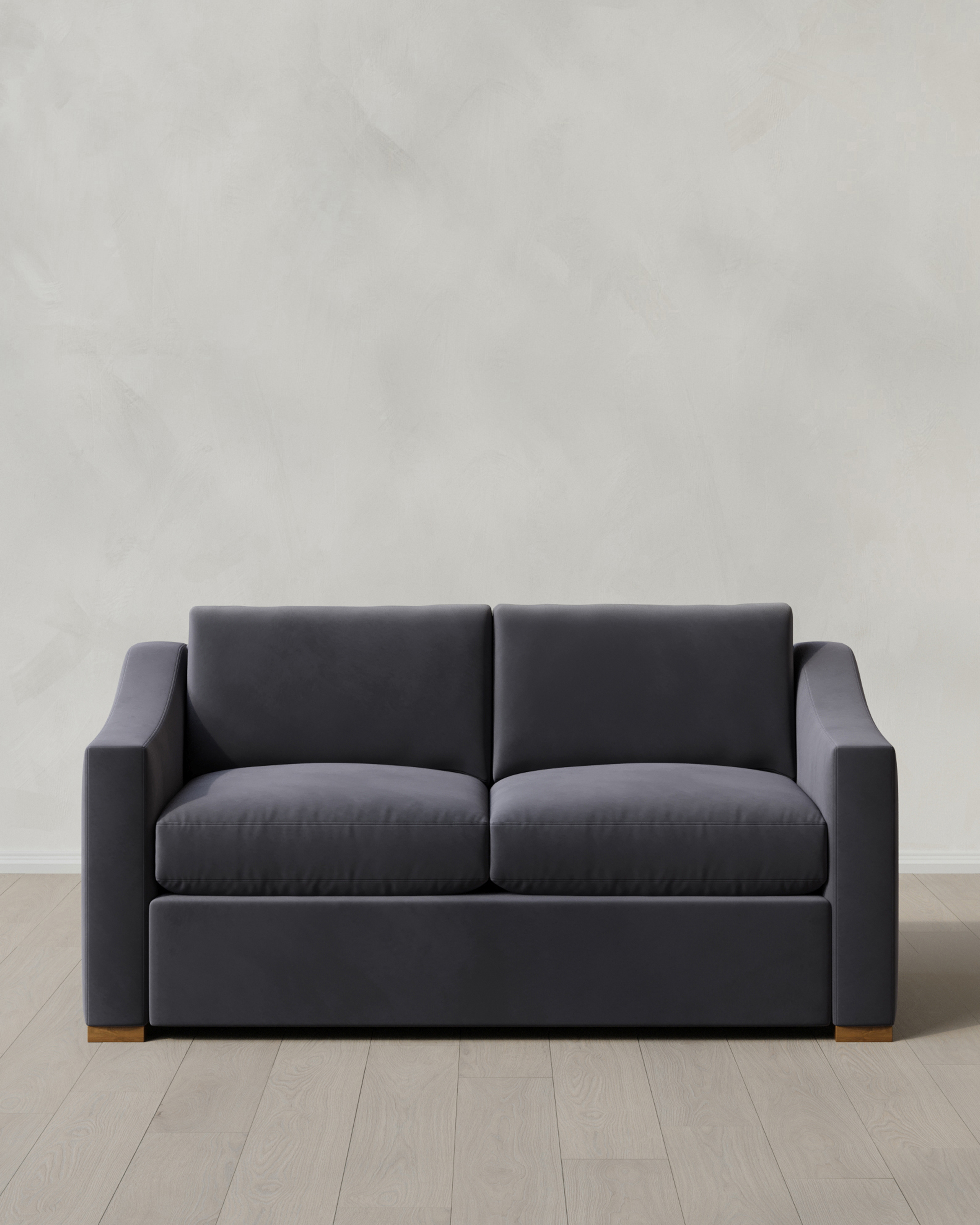 Gunmetal Hollis Slope Arm Sofa in Performance Velvet