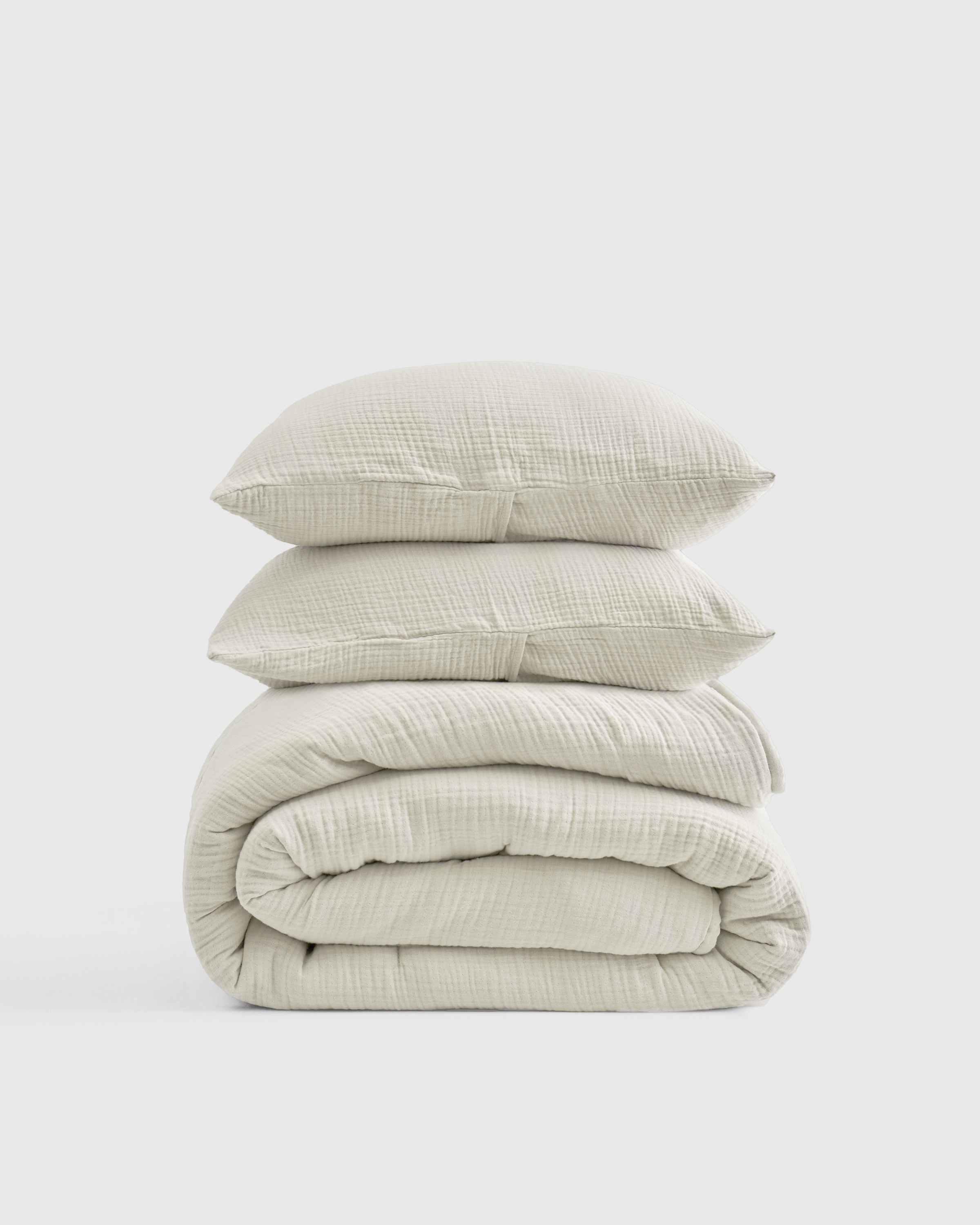 Ivory Organic Airy Gauze Duvet Cover Set