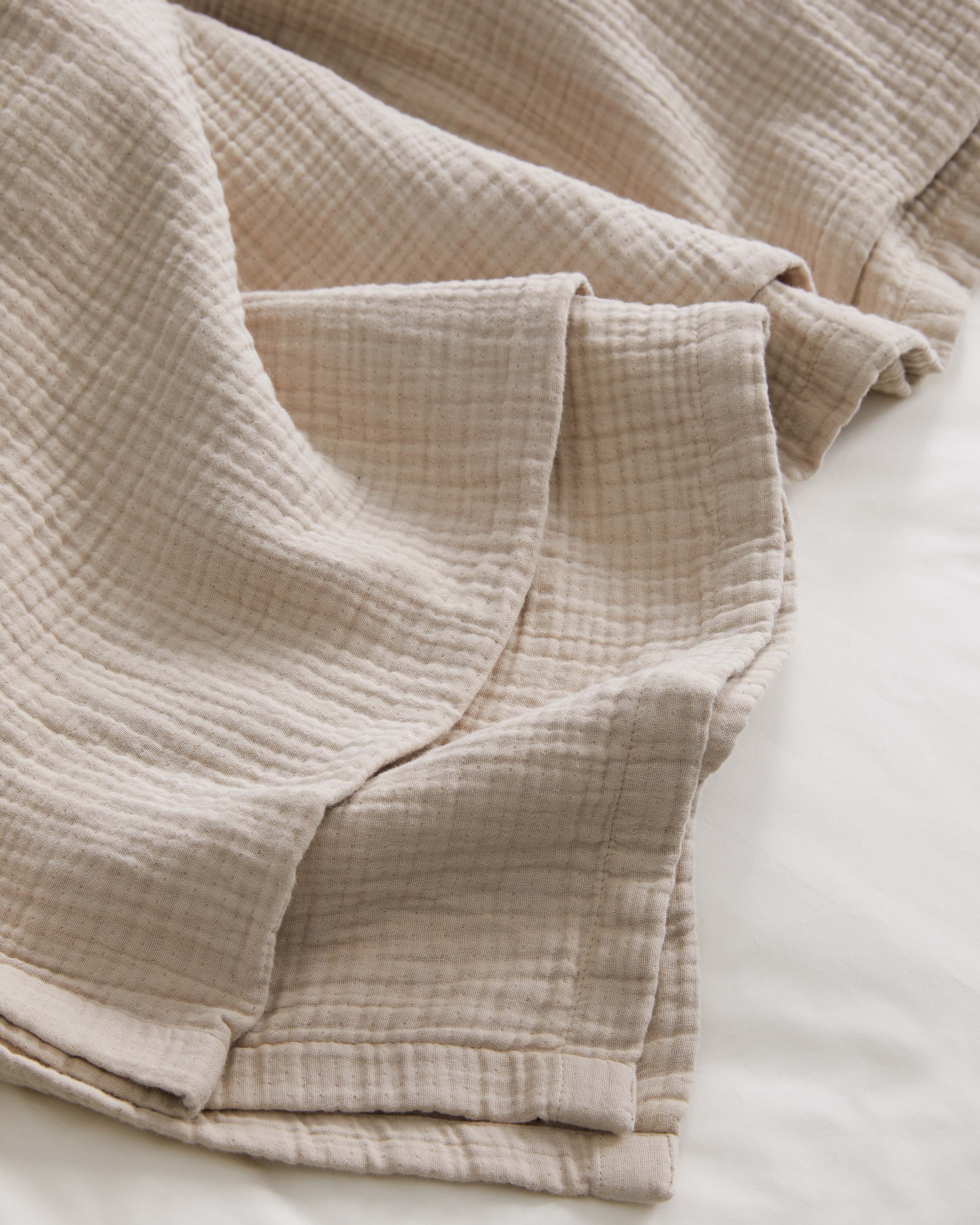 Organic Airy Gauze Blanket - Dune, King/Cal King