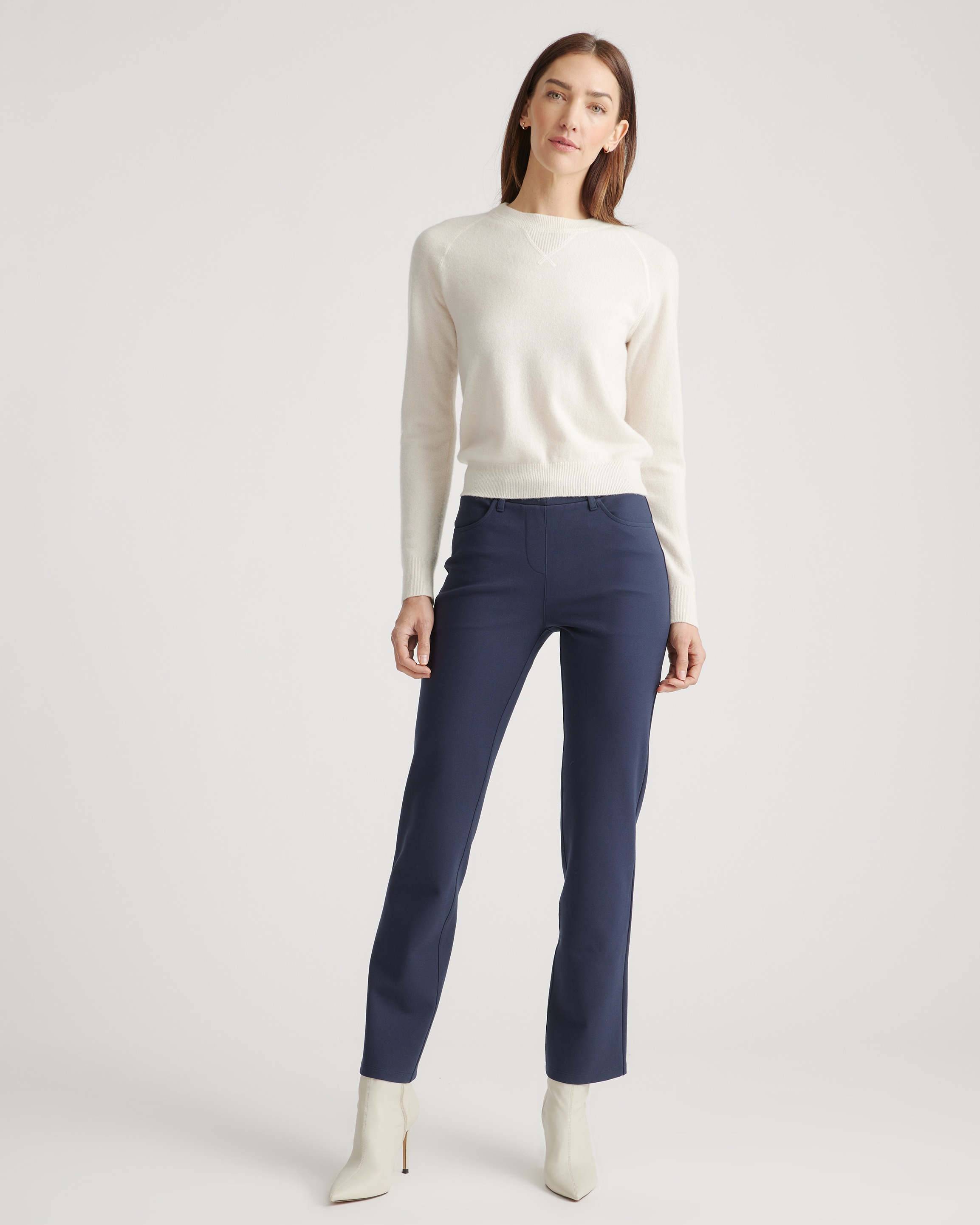 Ultra-Stretch Ponte Straight Leg 4-Pocket Pants - 28