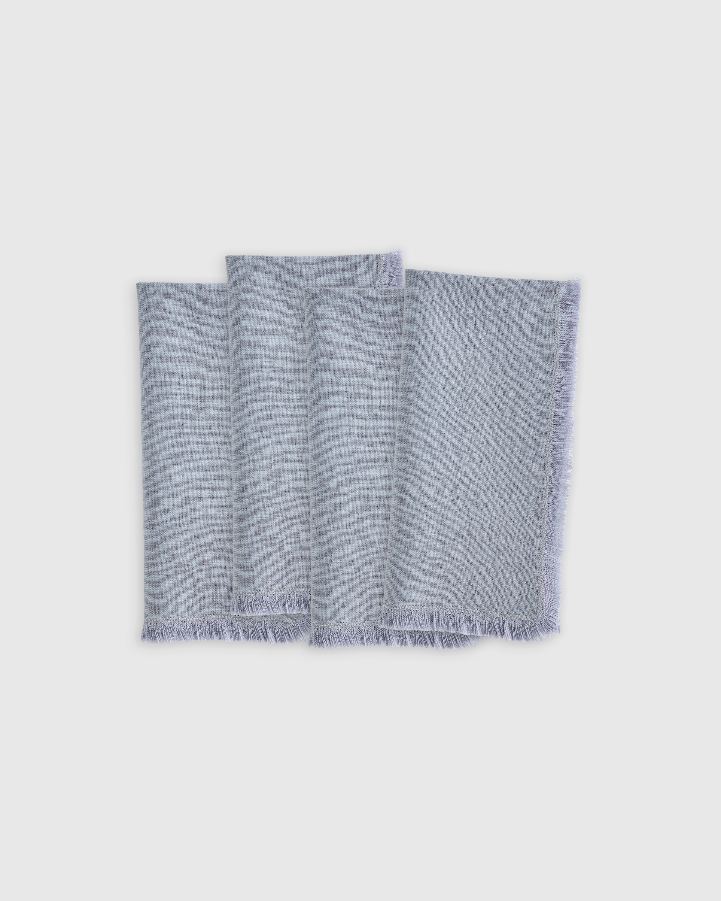 Blue Fog European Linen Fringe Napkins (Set of 4)