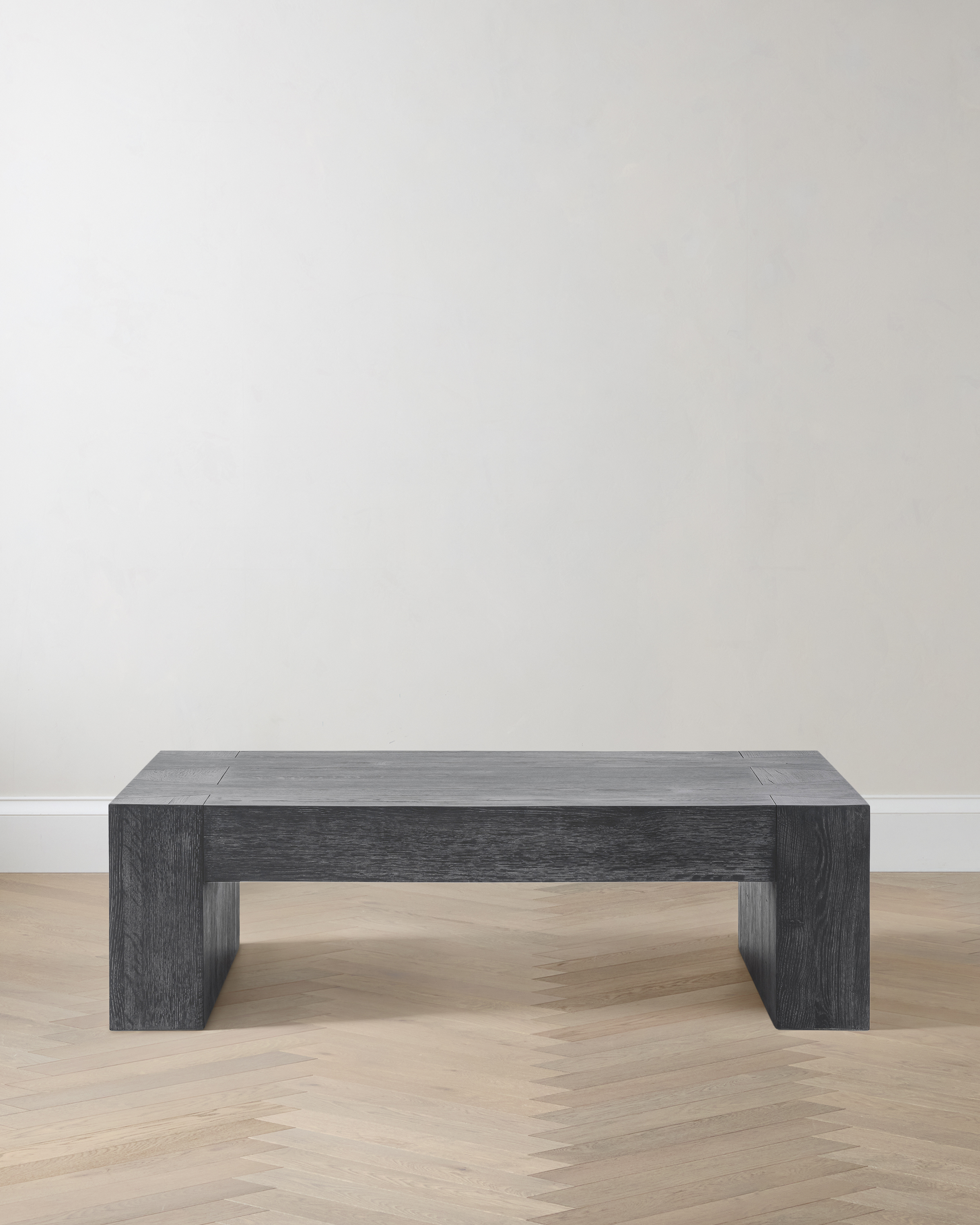 Black Reclaimed Oak Waterfall Coffee Table