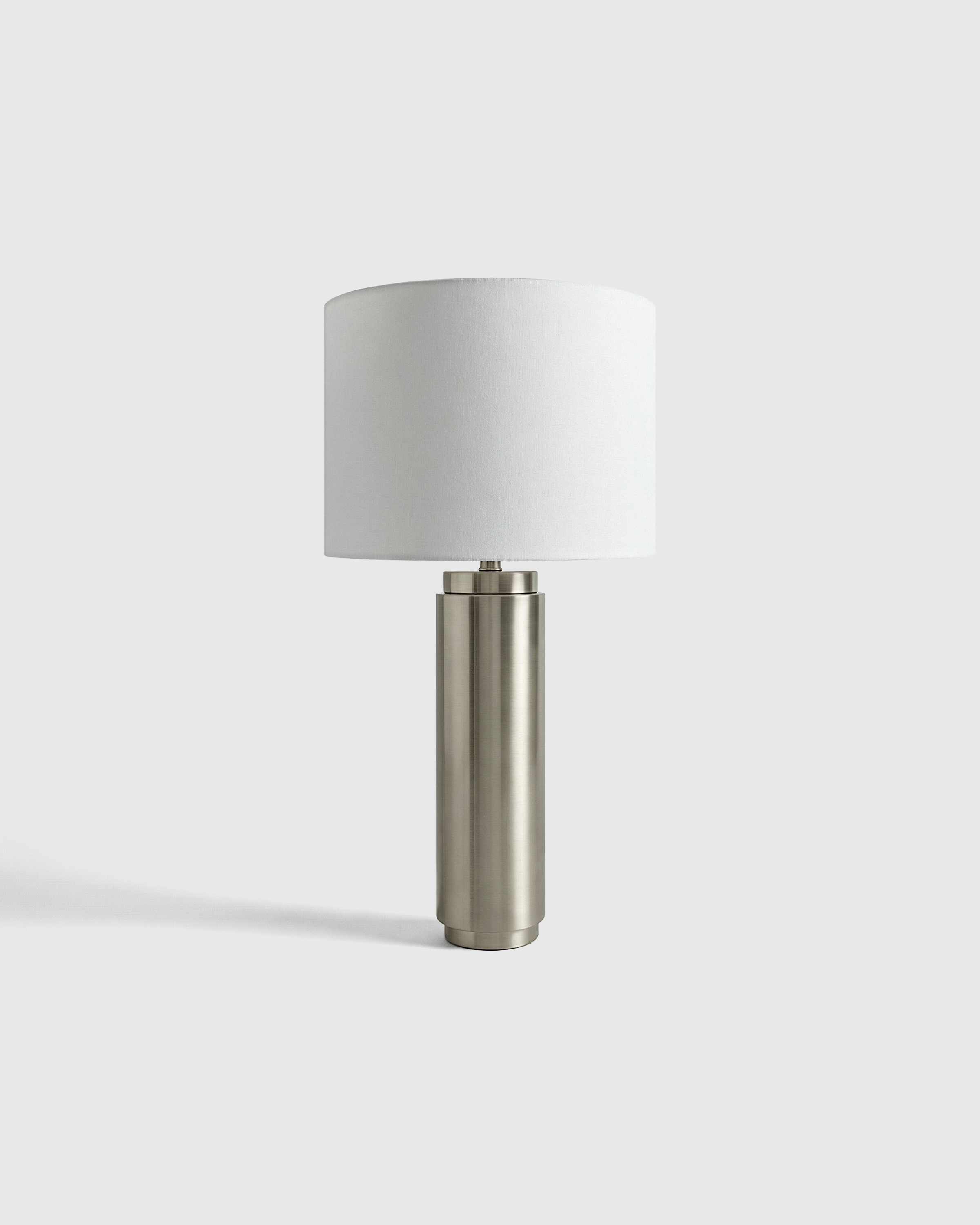 Polished Nickel Cylindrical Iron Table Lamp