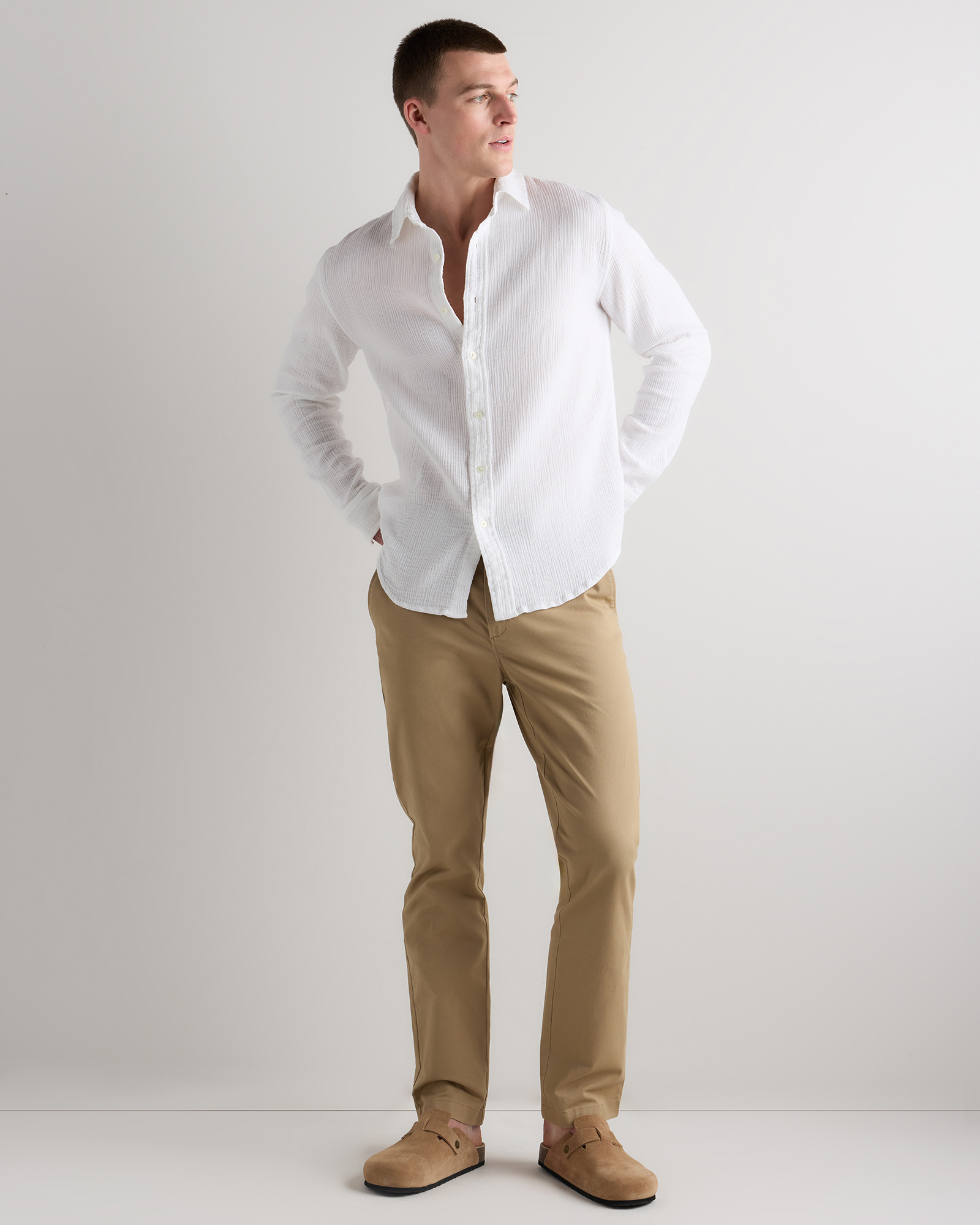 Men's 100% Organic Cotton Gauze Long Sleeve Shirt