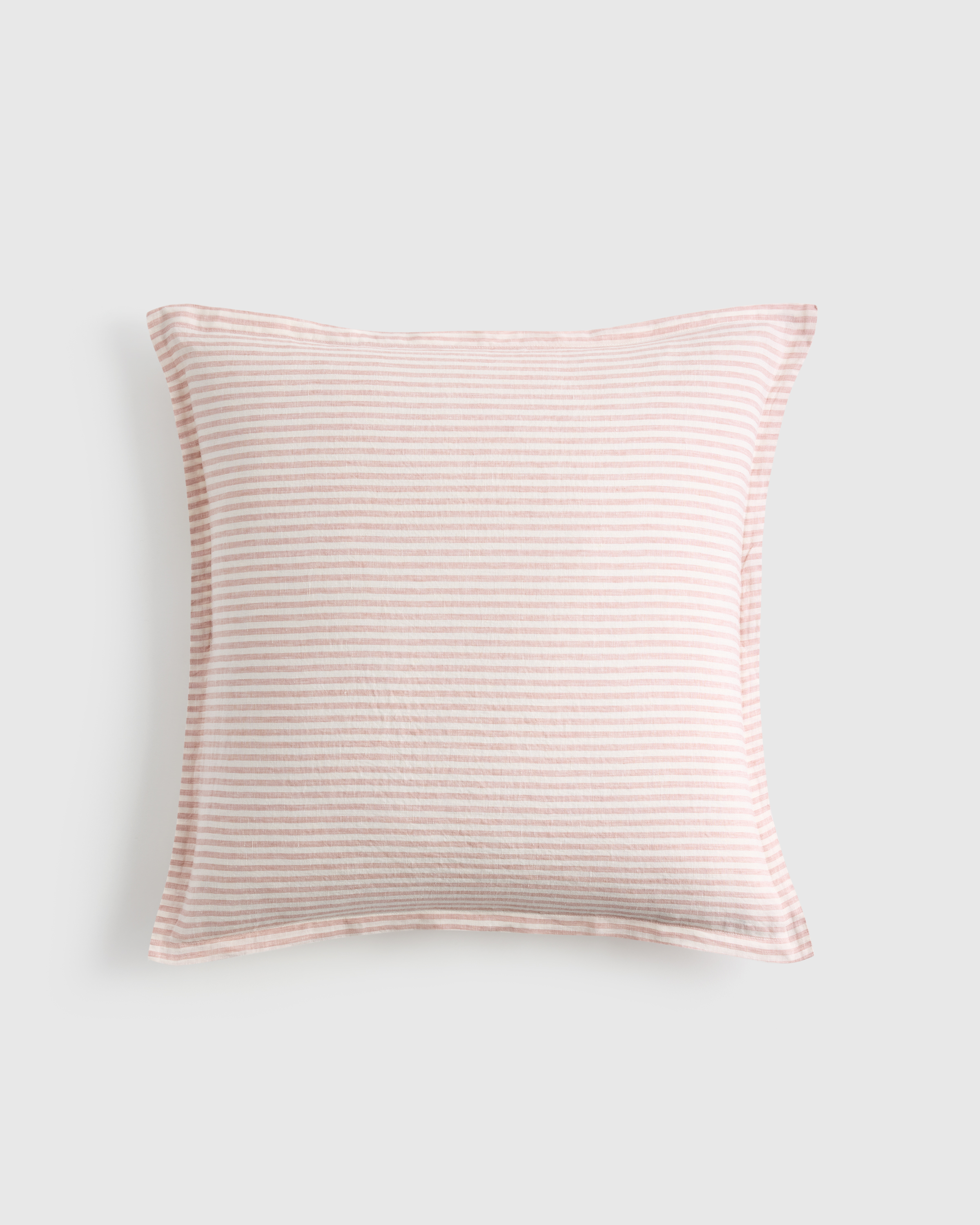 Dusty Mauve/White Stripe European Linen Euro Sham