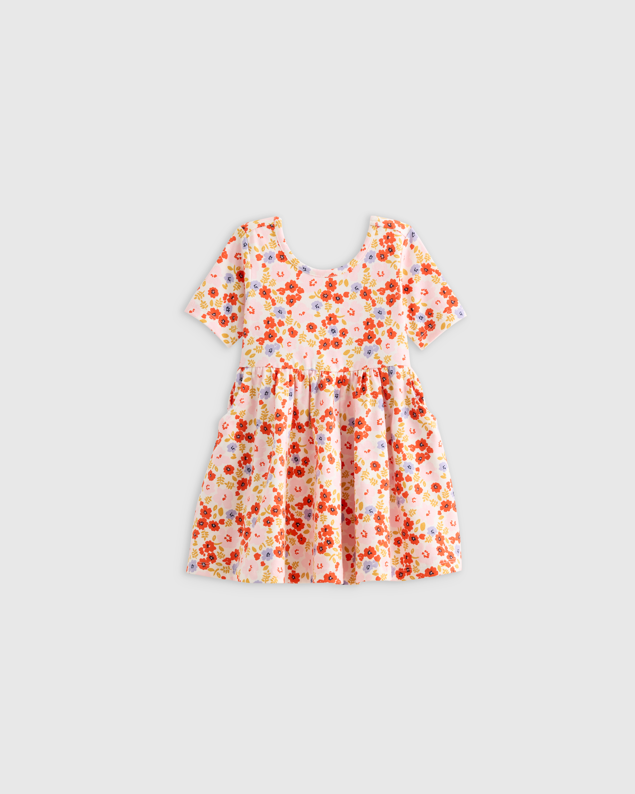 Pink Poppy Floral Organic Cotton Skater Dress 