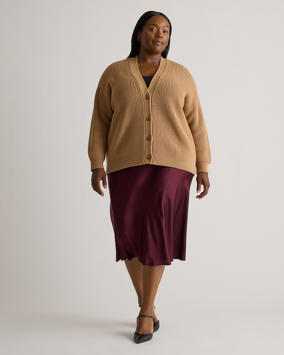 100% Organic Cotton Oversized Boyfriend Cardigan - Plus Size