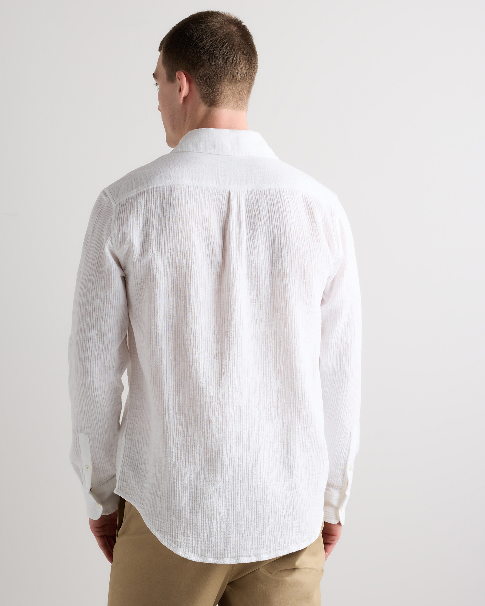 organic cotton men's dress shirts Gauze Long Sleeve Shirt in White, Size XXL, by Quince Striped shirt Color:WATERMELON Ramadan Eid Dress Asymmetrical Plaid Print Autumn 039;s easy to dress