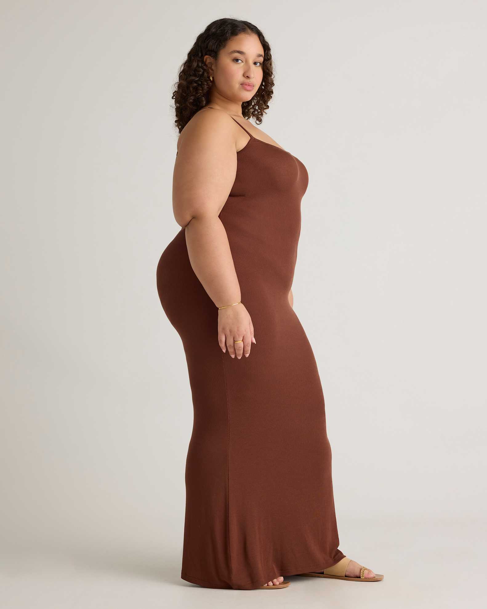 tencel rib knit maxi slip dress Quince Tencel Rib Knit Maxi Slip Dress