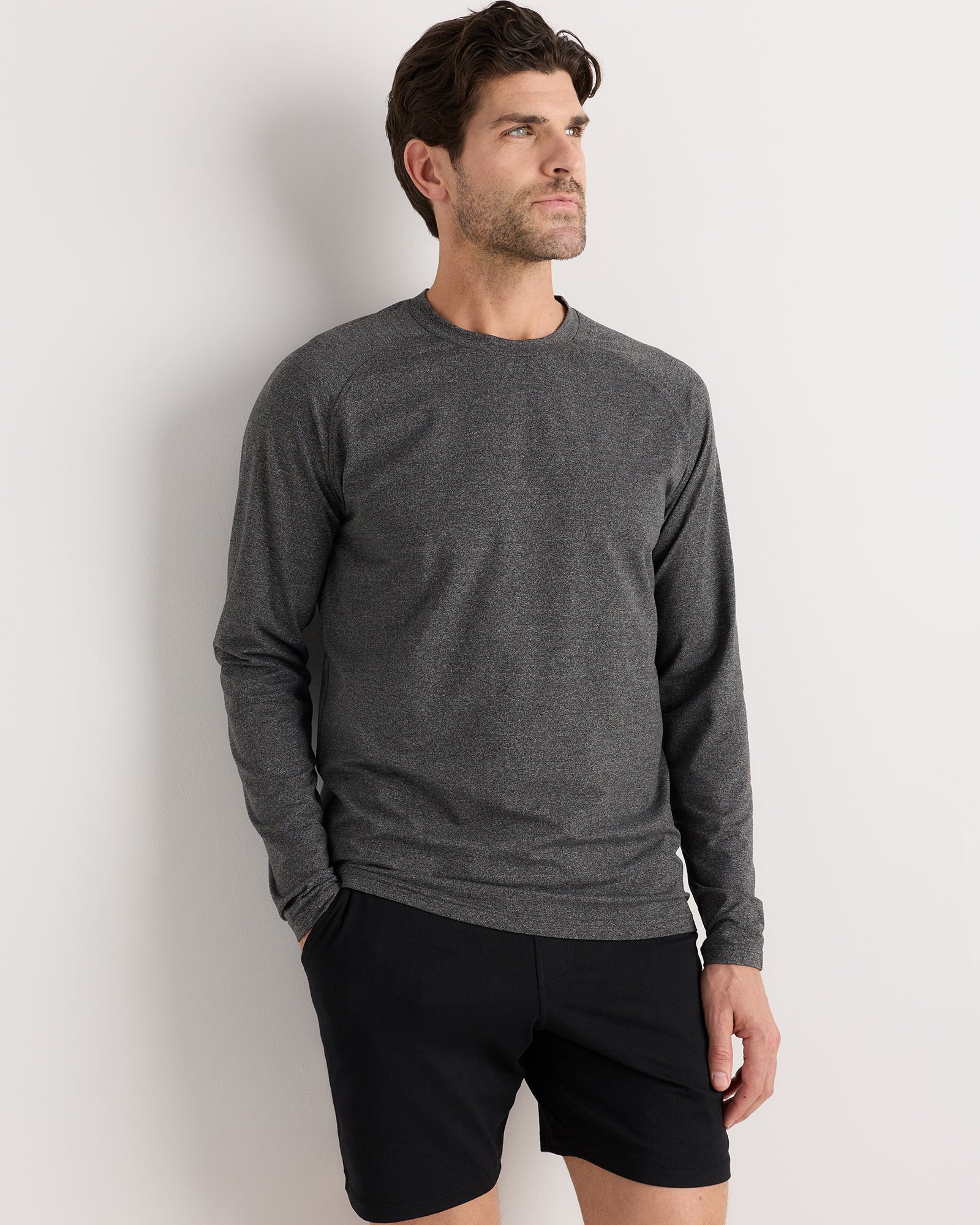 Charcoal Flowknit Breeze Performance Long Sleeve Tee