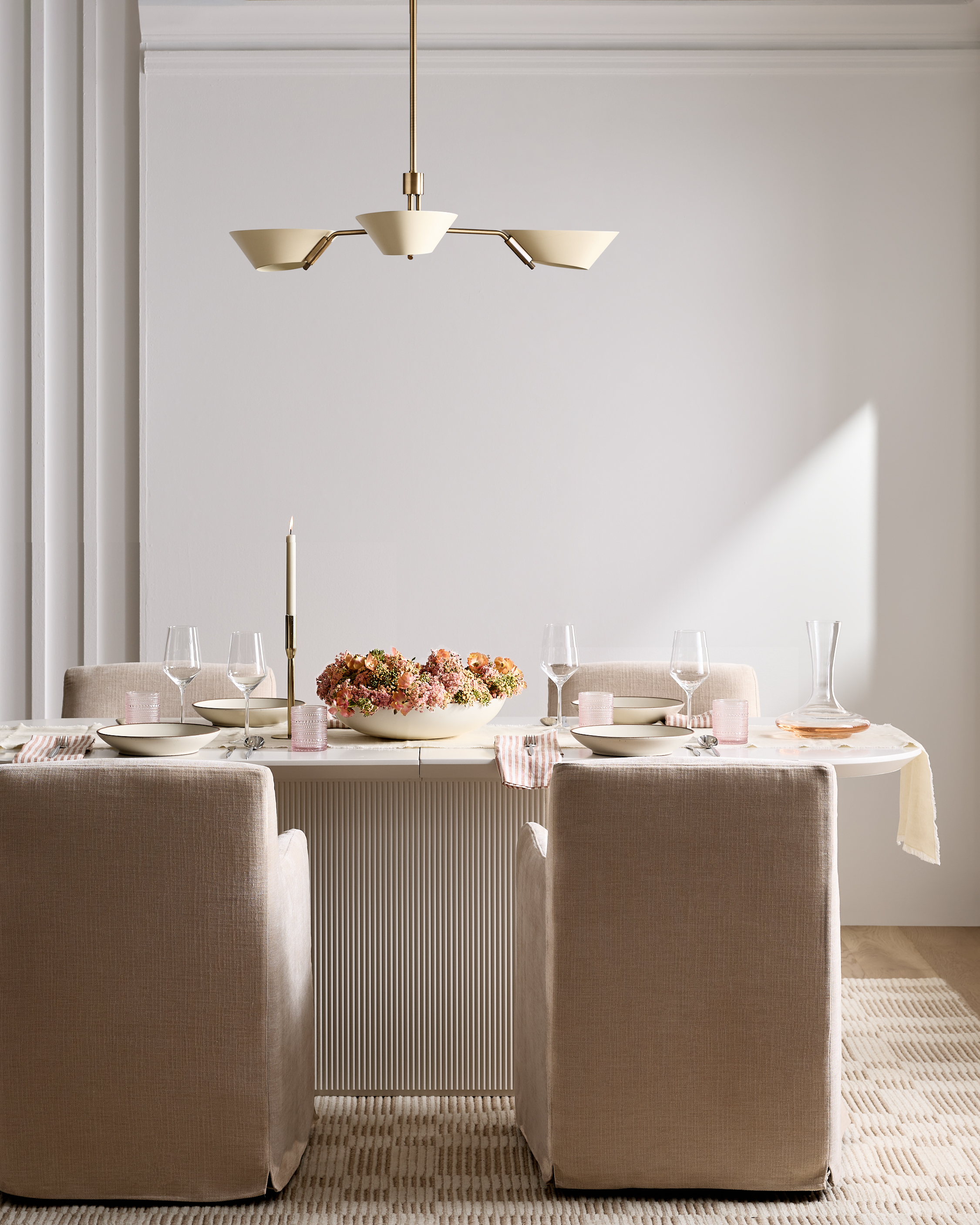 Mid-Century Armed Iron Chandelier - Thumbnail 5