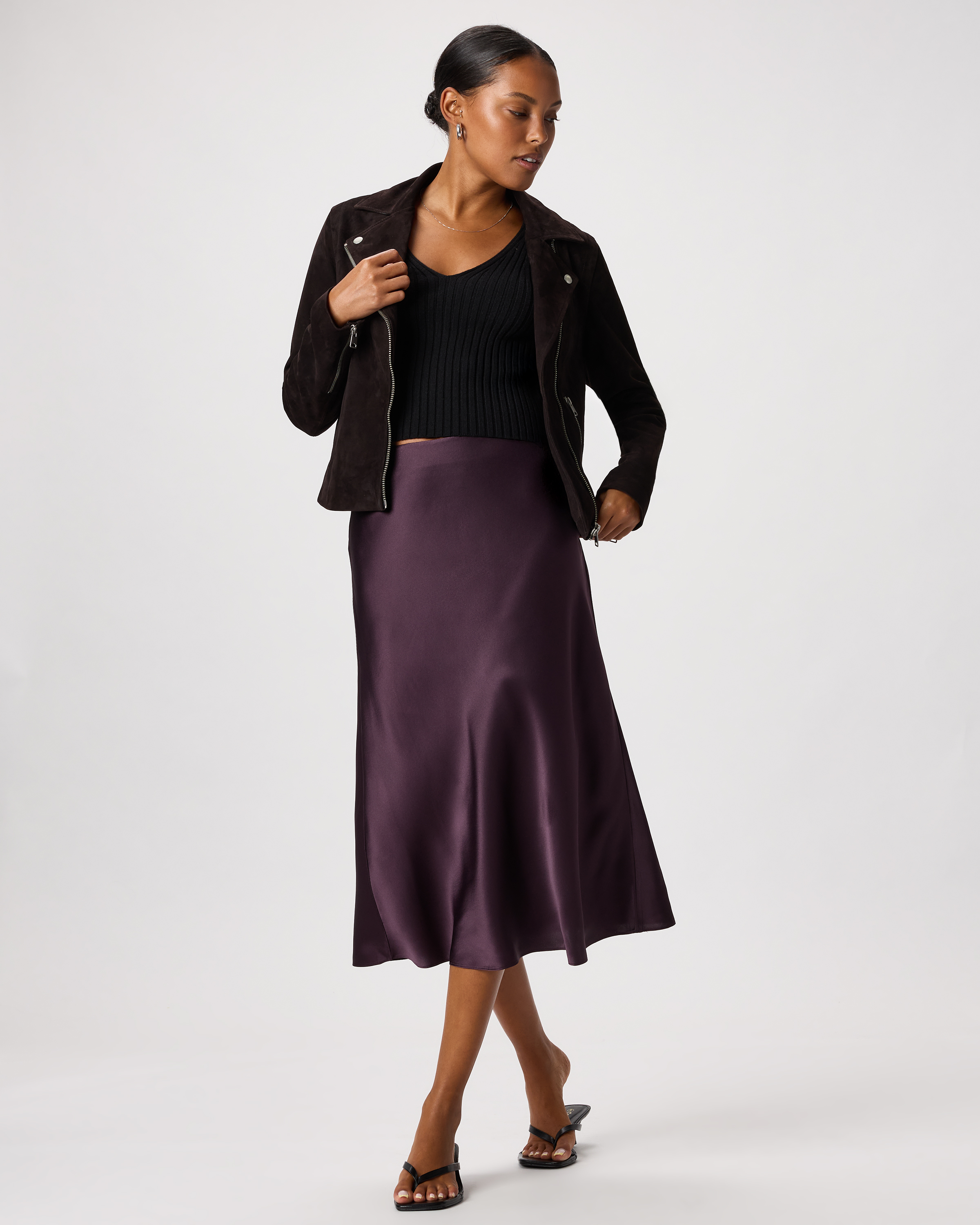 100% Washable Silk Skirt in Deep Orchid Purple