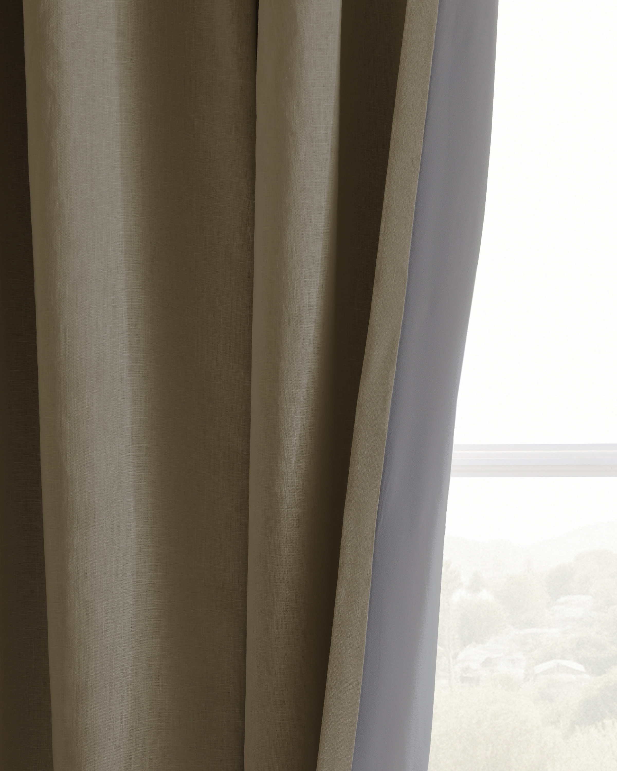 European Linen True Blackout Curtain - Ivory, 48x108