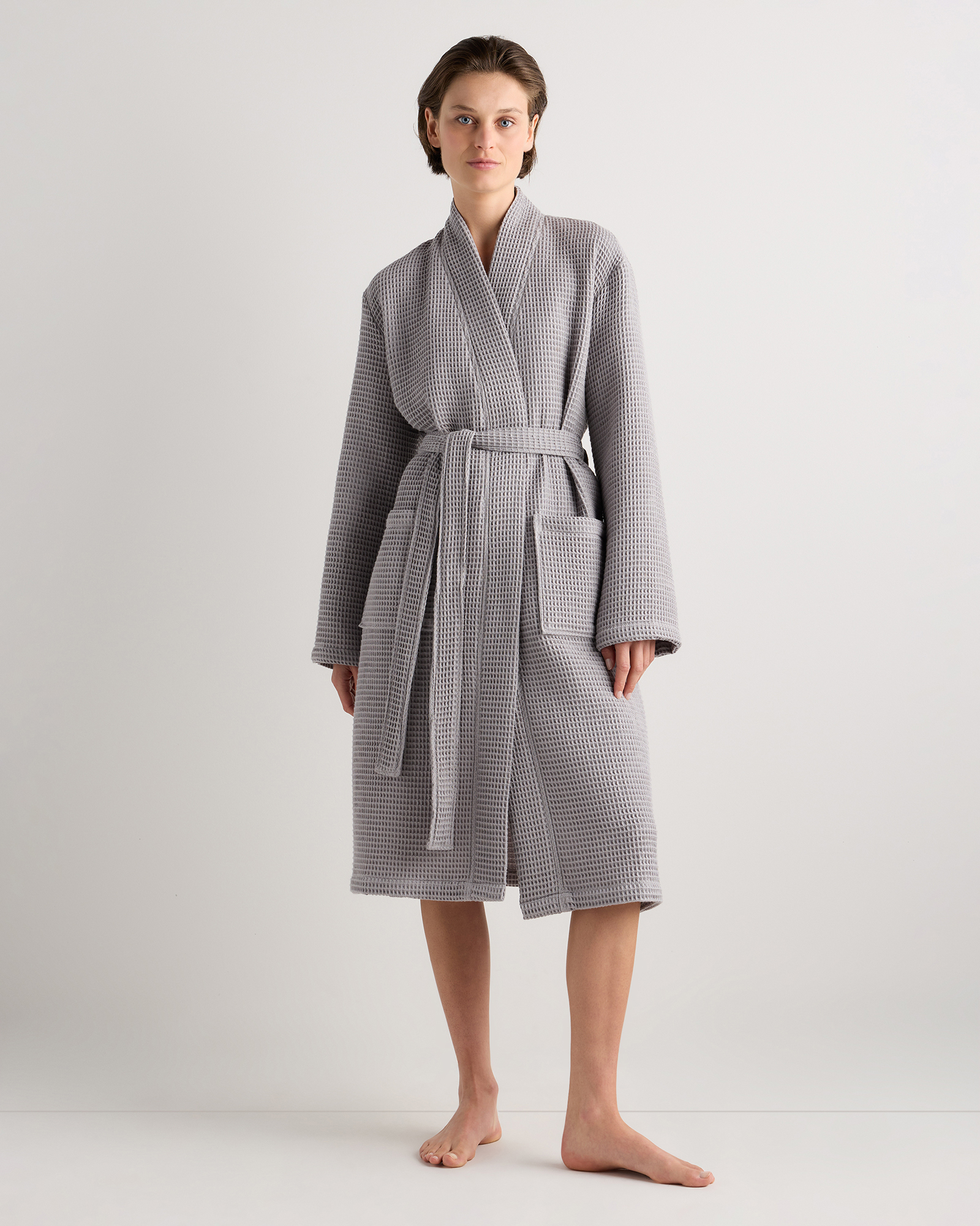 Grey Organic Turkish Waffle Robe