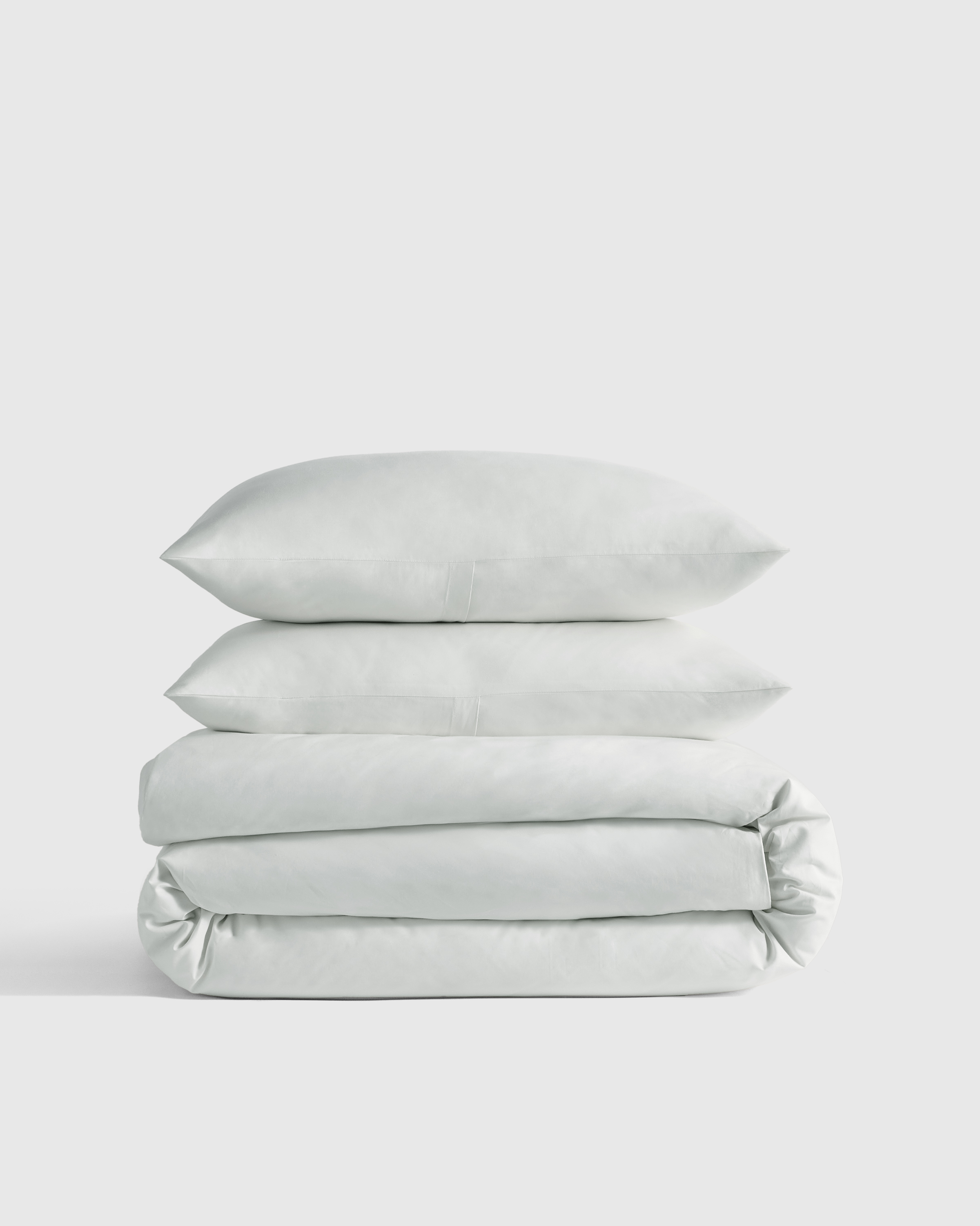 organic crisp percale duvet cover set, king/cal king, light grey
