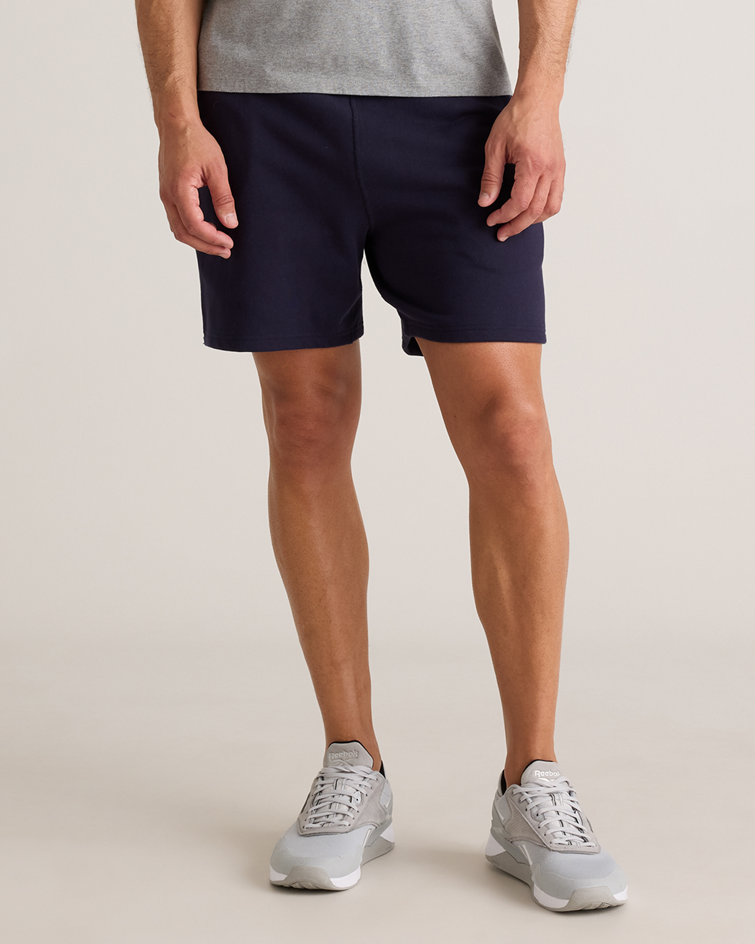 Deep Navy Organic Midweight French Terry Shorts - 6"