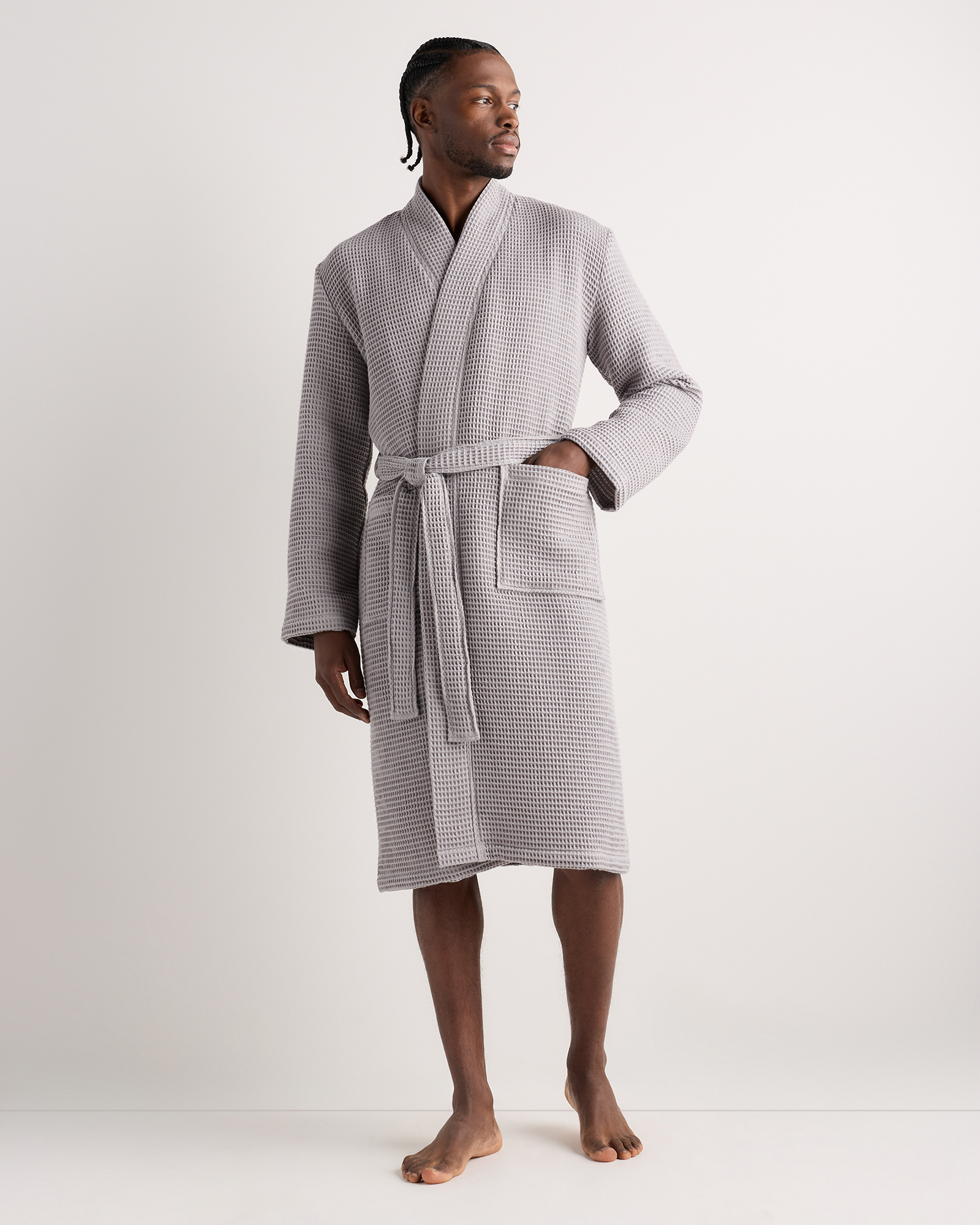 Grey Organic Turkish Waffle Robe